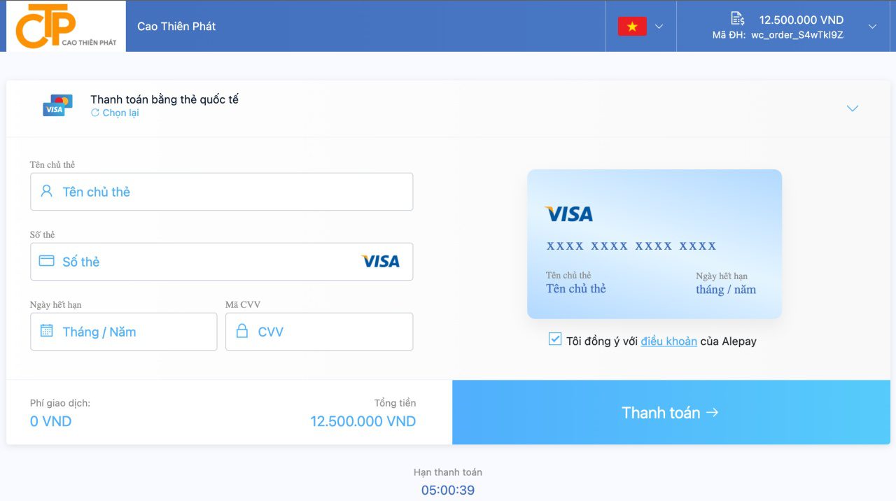 Hướng dẫn thanh toán online