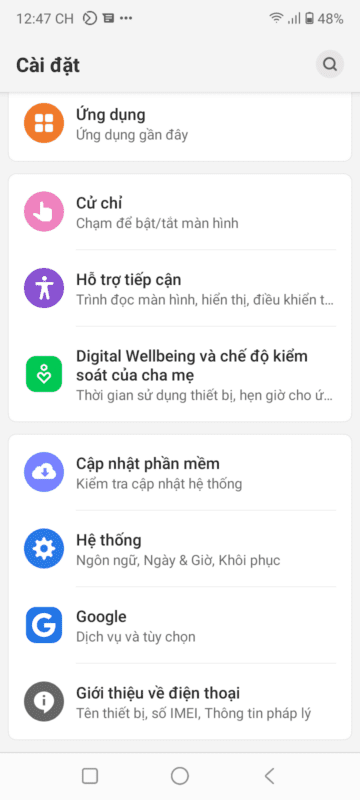 Thay đổi múi giờ trên android
