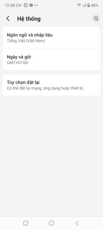 Thay đổi múi giờ trên android