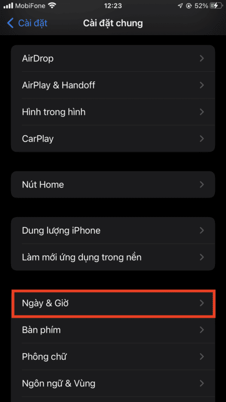 Thay đổi múi giờ trên IOS