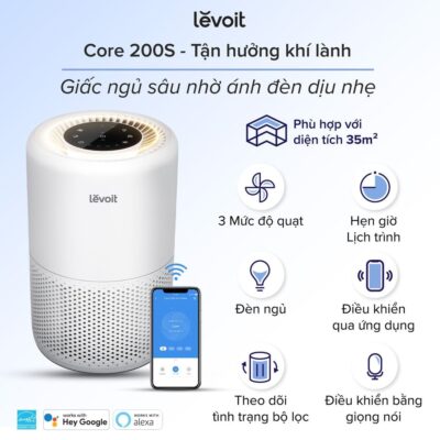Levoit Core 200S máy lọc không khí diện tích 20 m²