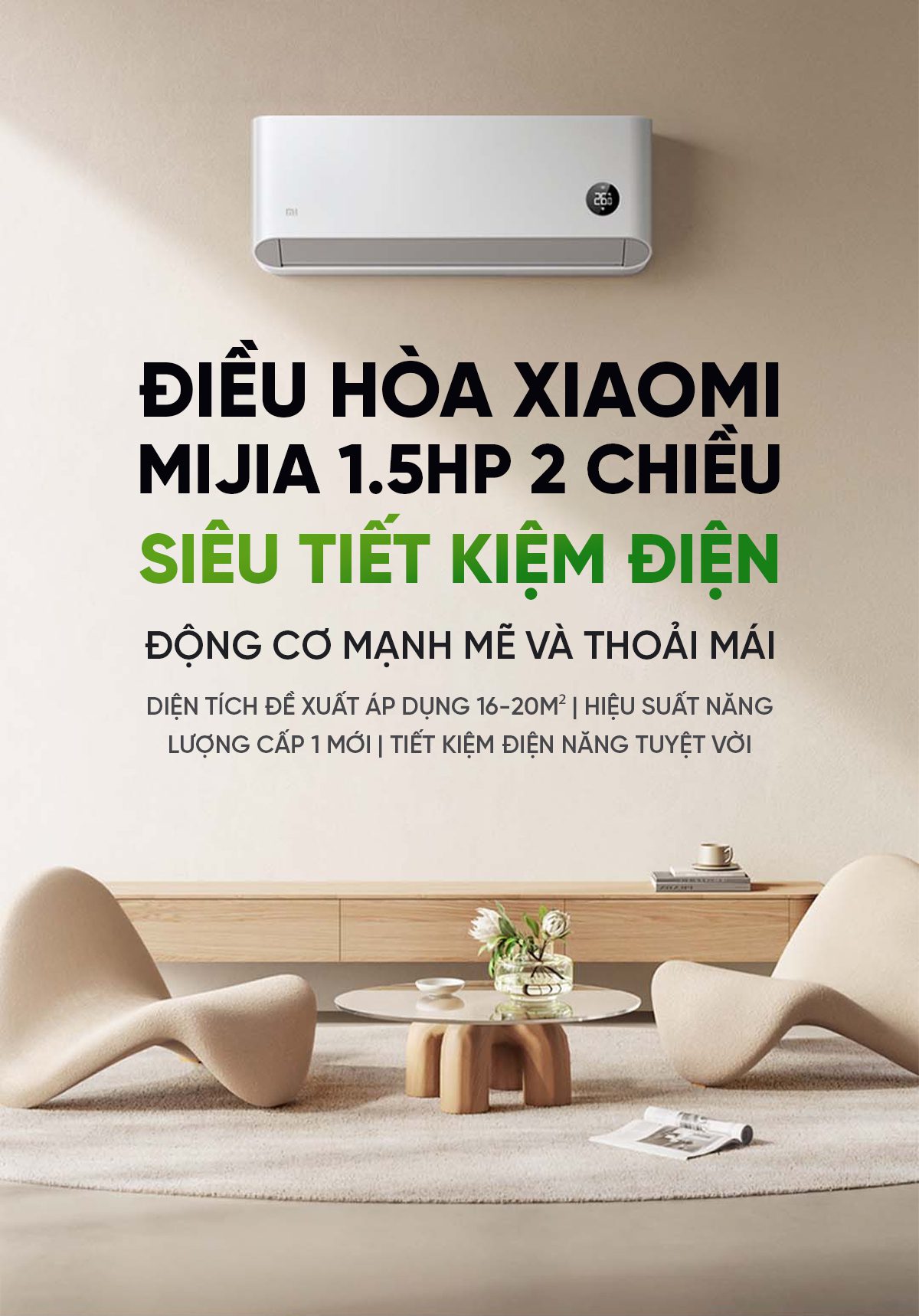 Điều hòa Xiaomi Mijia 12000 BTU KFR-35GW/N1A3 1.5HP 2 chiều