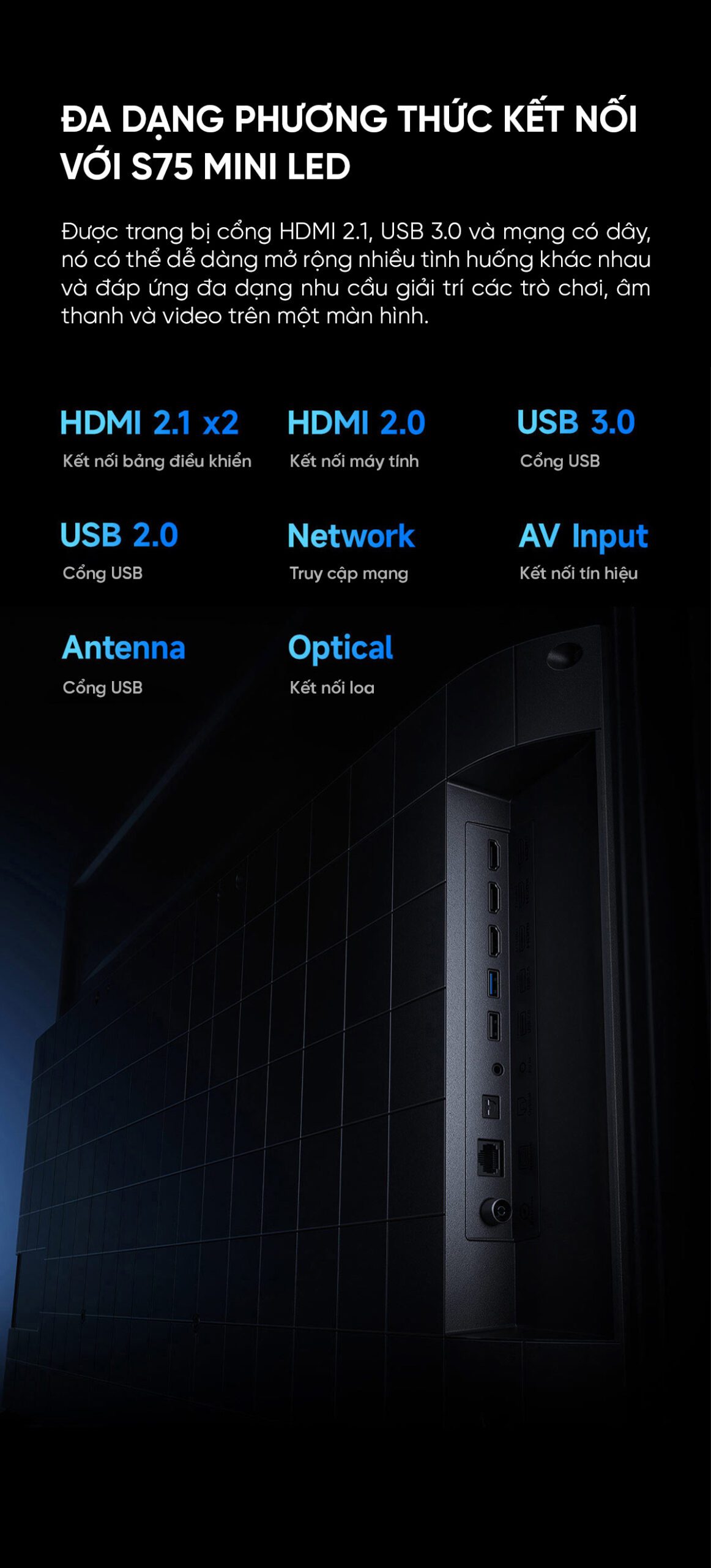 Tivi Xiaomi S 75 Mini LED 75 Inch 240Hz Ram 4/64GB