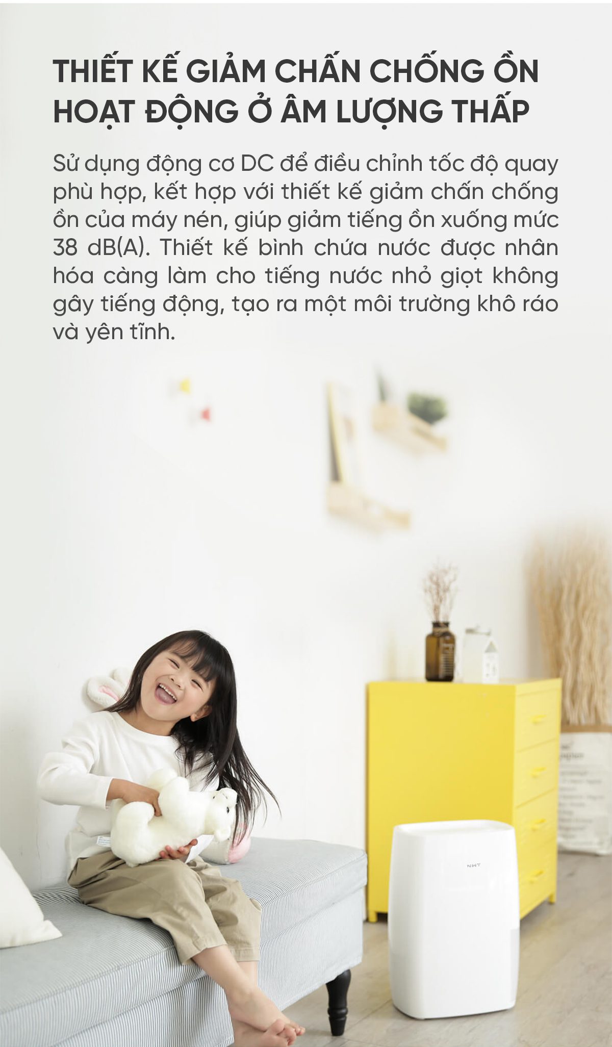 Máy Hút Ẩm Thông Minh Xiaomi NWT 18L Kèm Lưới Lọc Kháng Khuẩn