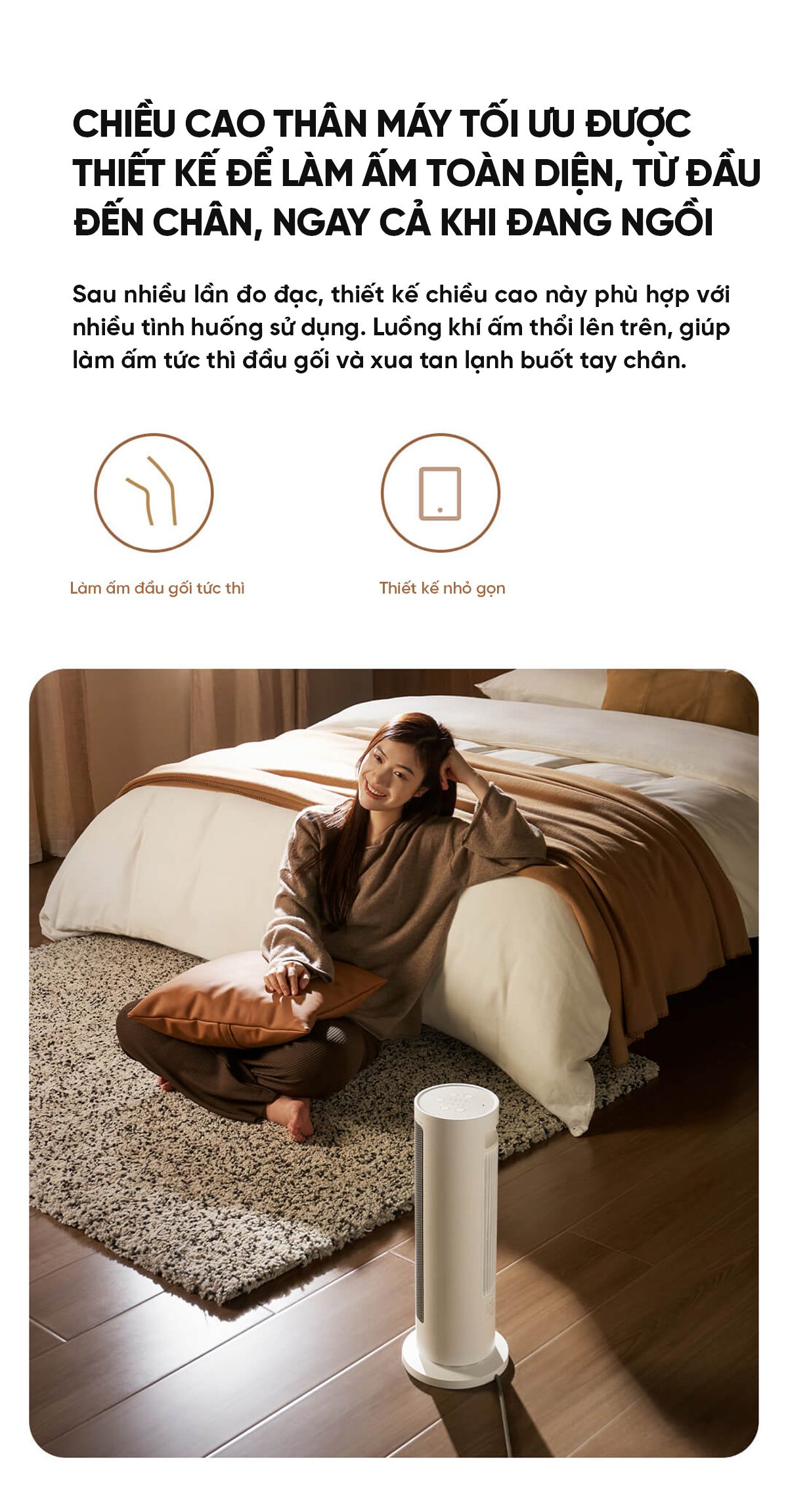Máy Sưởi Đứng Xiaomi Mijia Graphene LSNFJ04ZM Cảm Ứng