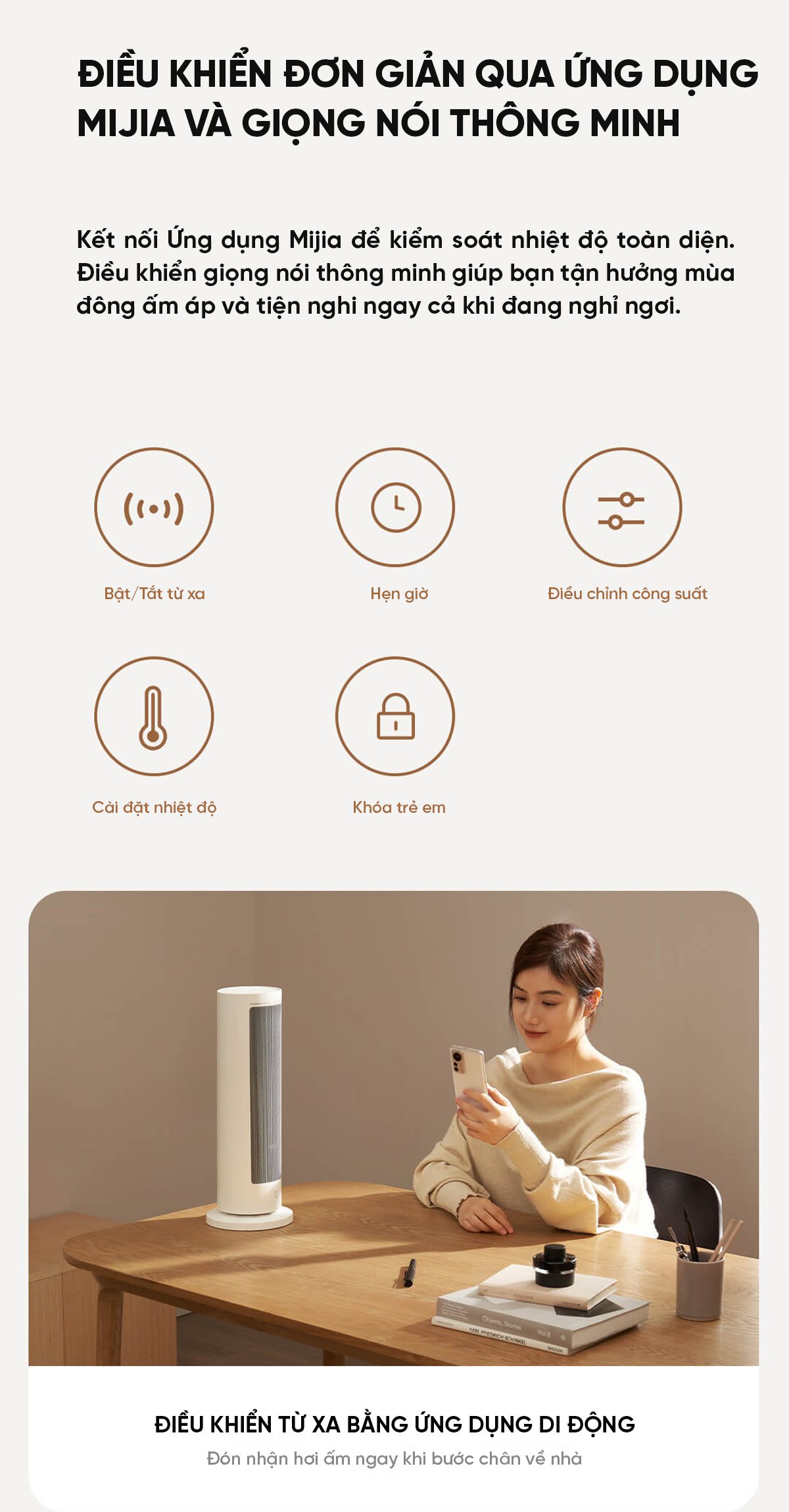 Máy Sưởi Đứng Xiaomi Mijia Graphene LSNFJ04ZM Cảm Ứng