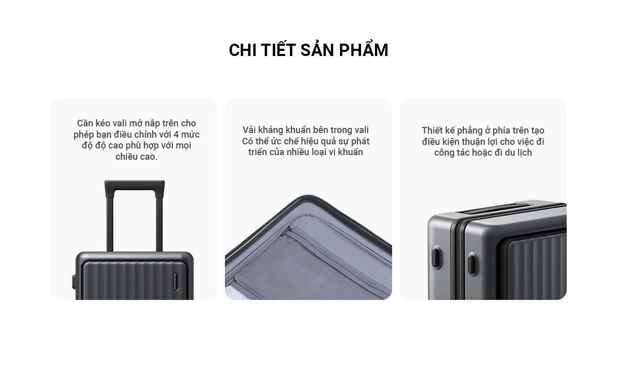 Vali Du Lịch Mở Nắp Trước Mijia 20 inch