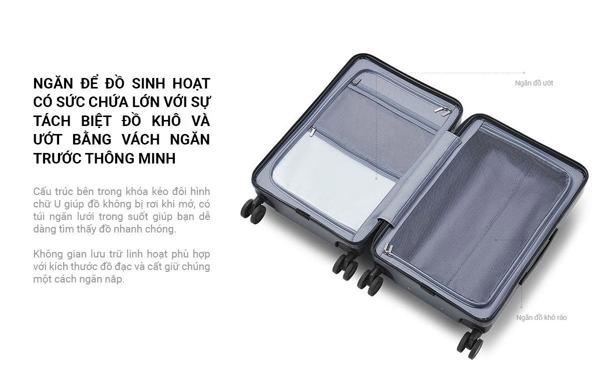 Vali Du Lịch Mở Nắp Trước Mijia 20 inch