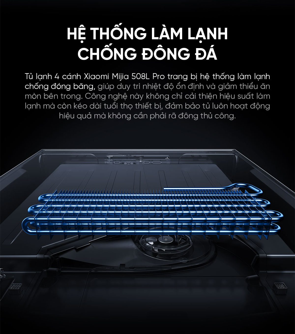 Tủ lạnh Xiaomi Mijia 508L Pro, 4 cửa, mặt đá pha lê