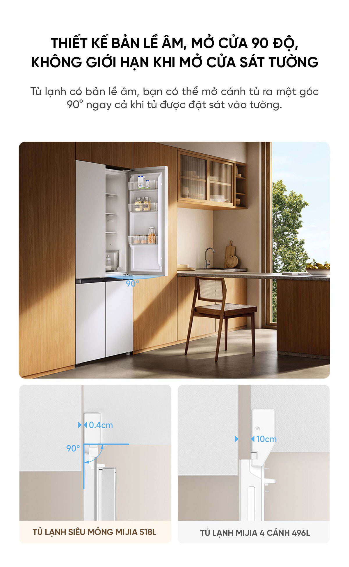 Tủ lạnh Xiaomi Mijia 518L, 4 cửa, có ngăn đông mềm