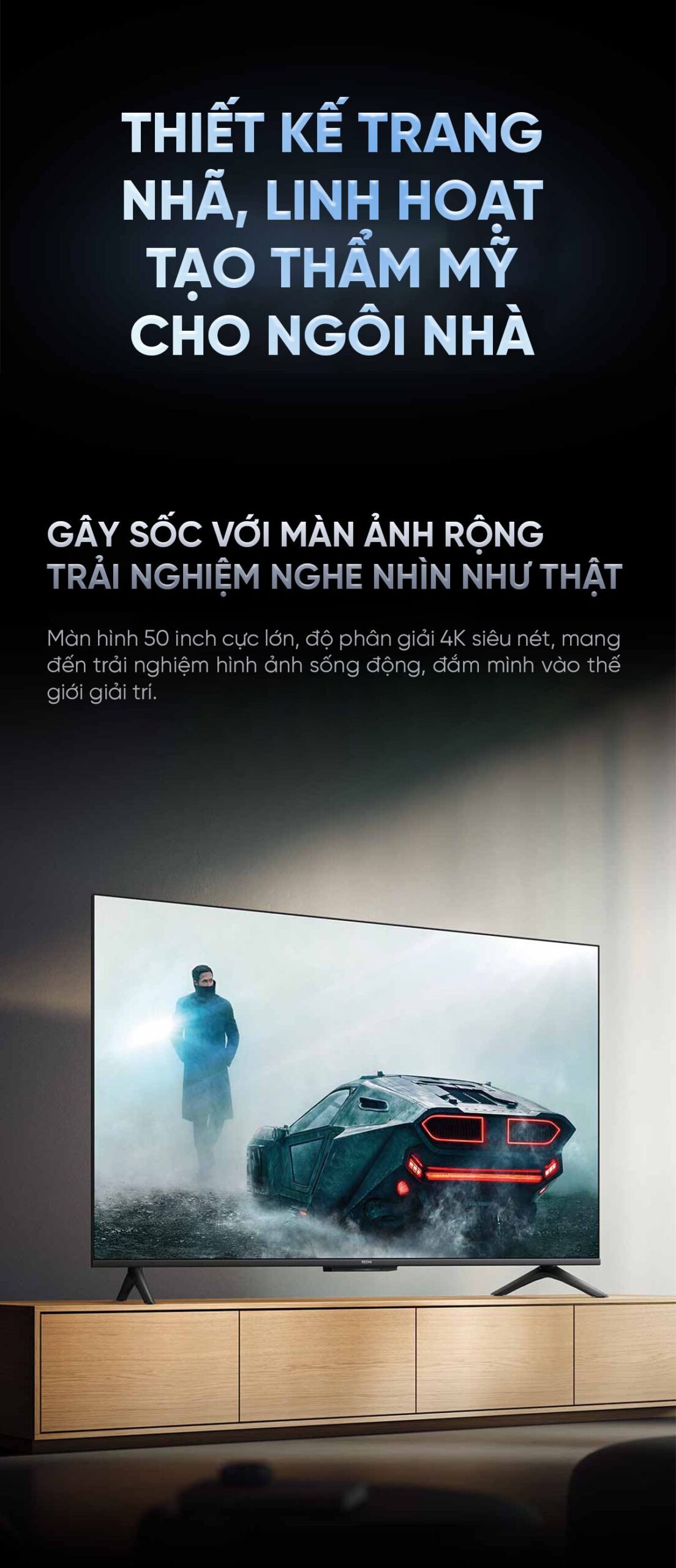Tivi Xiaomi Redmi A Pro 50 Inch Ram 3/64GB 144Hz Tiết Kiệm Điện
