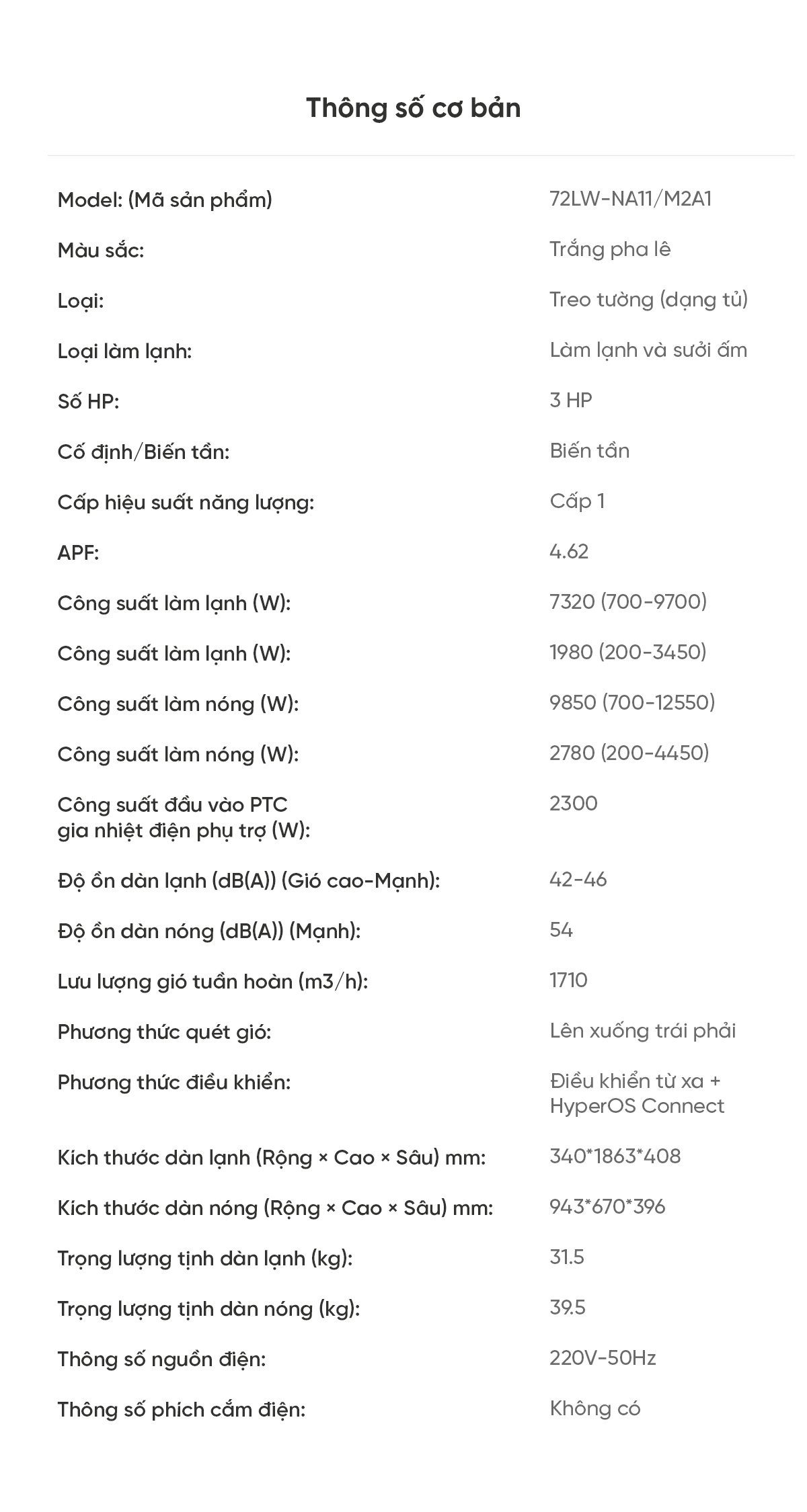 Điều hòa Cây Xiaomi Mijia 27000BTU 3HP 72LW - NA11 / M2A1