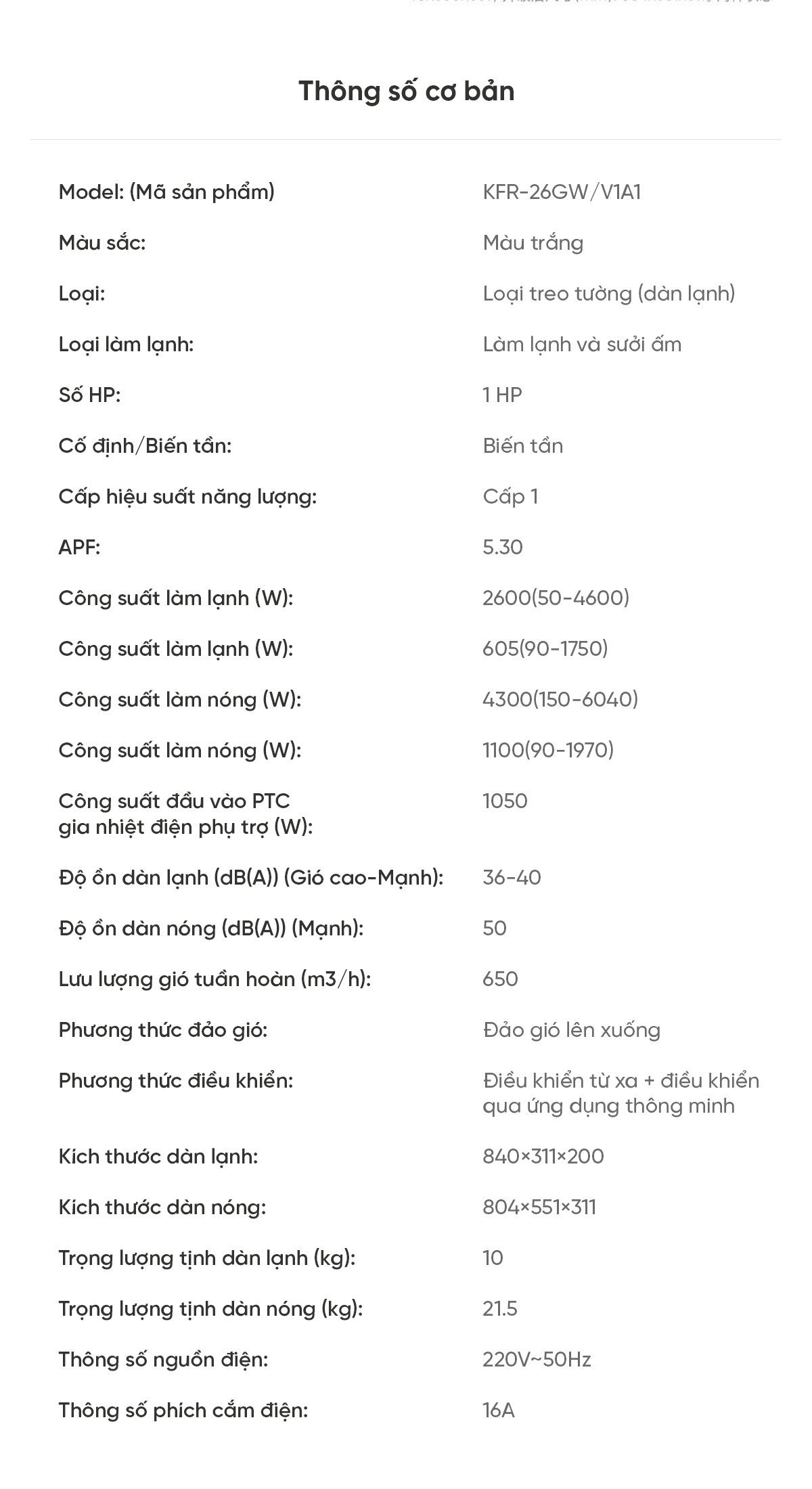 Điều hòa Xiaomi Mijia 9000BTU KFR-26GW/V1A1 1HP 2 chiều