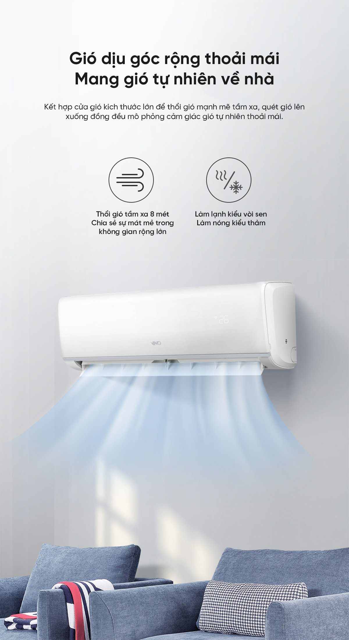 Điều hòa 2 chiều Xiaomi Vino 12000 BTU 1.5HP tiết kiệm điện cấp 3 KFR-35GW/V11AA2-3