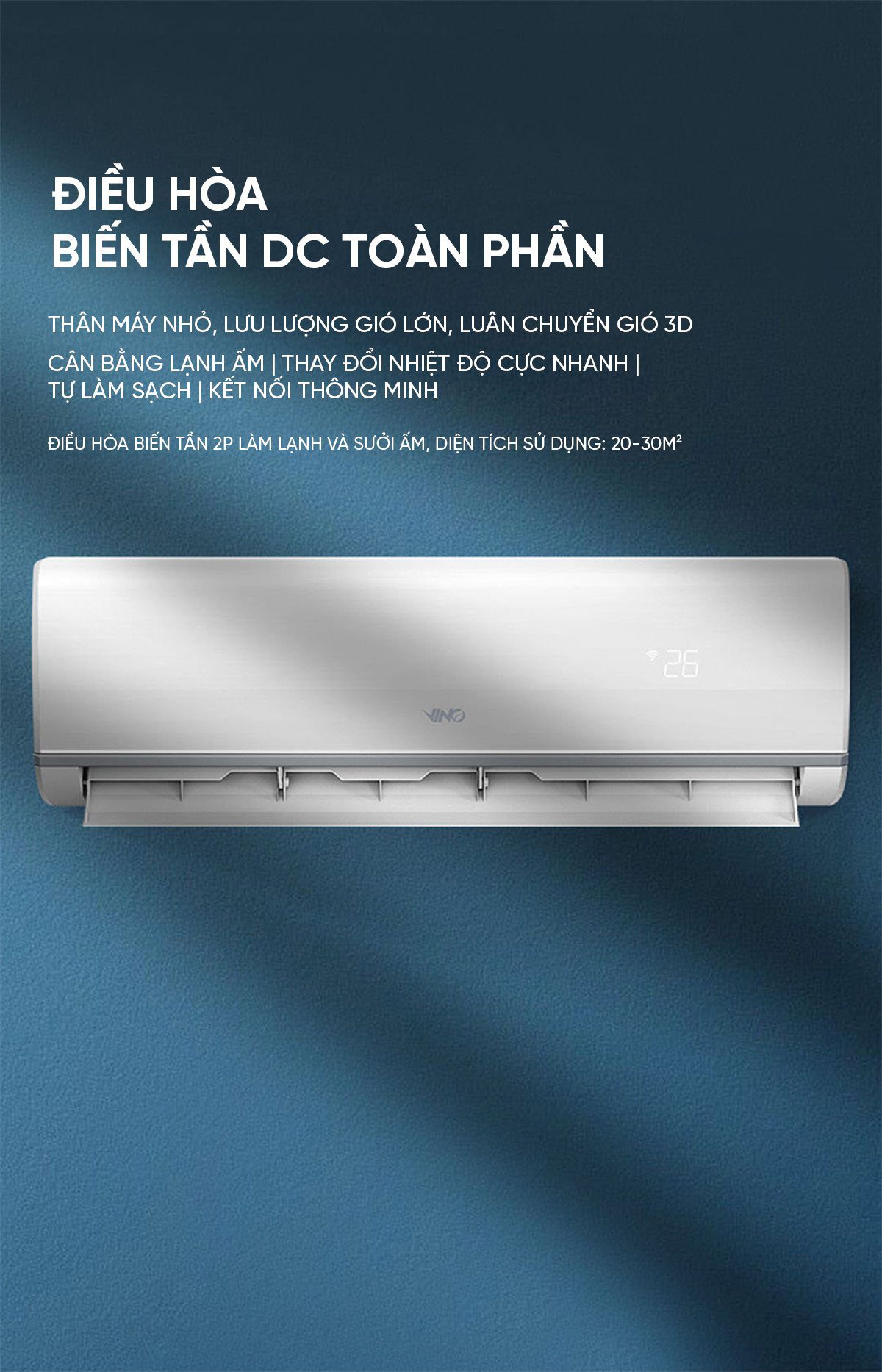 Điều hòa 2 chiều Xiaomi Vino 18000BTU 2HP tiết kiệm điện KFR-50GW/V31AA1-N2