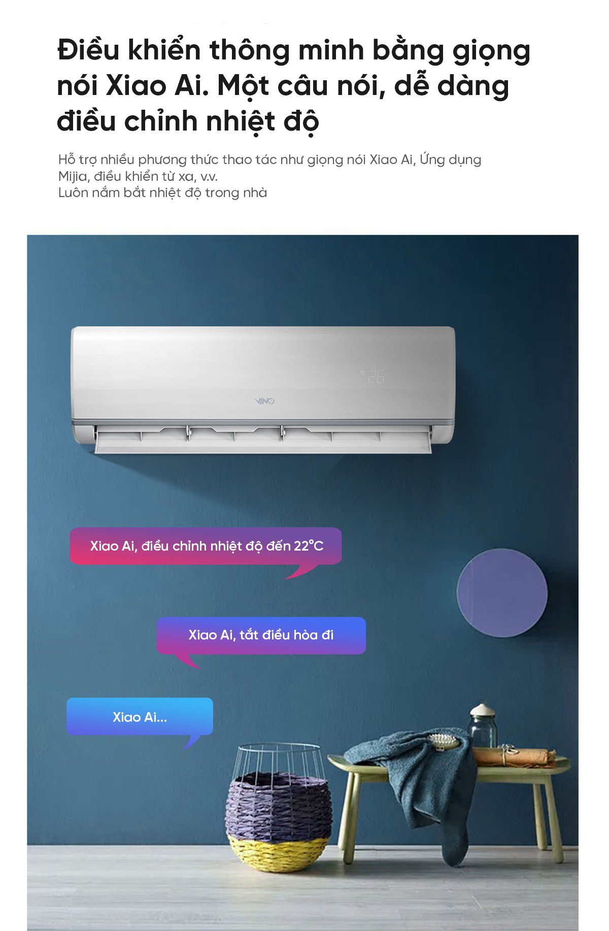 Điều hòa 2 chiều Xiaomi Vino 18000BTU 2HP tiết kiệm điện KFR-50GW/V31AA1-N2