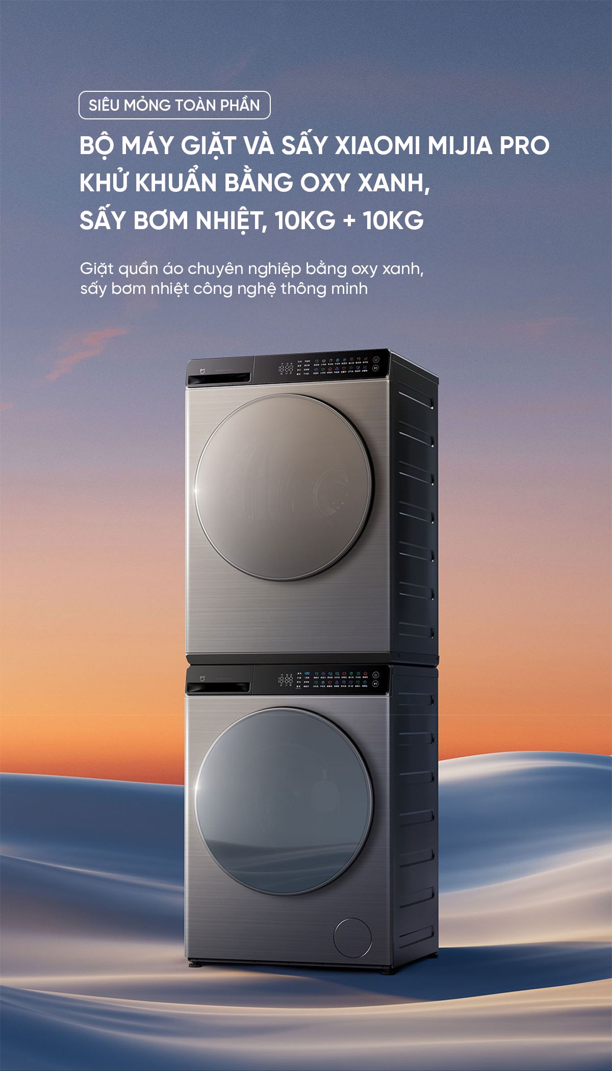 Combo máy giặt 10kg sấy 10kg Xiaomi Mijia Pro XQG100MJ109 - H100MJ105
