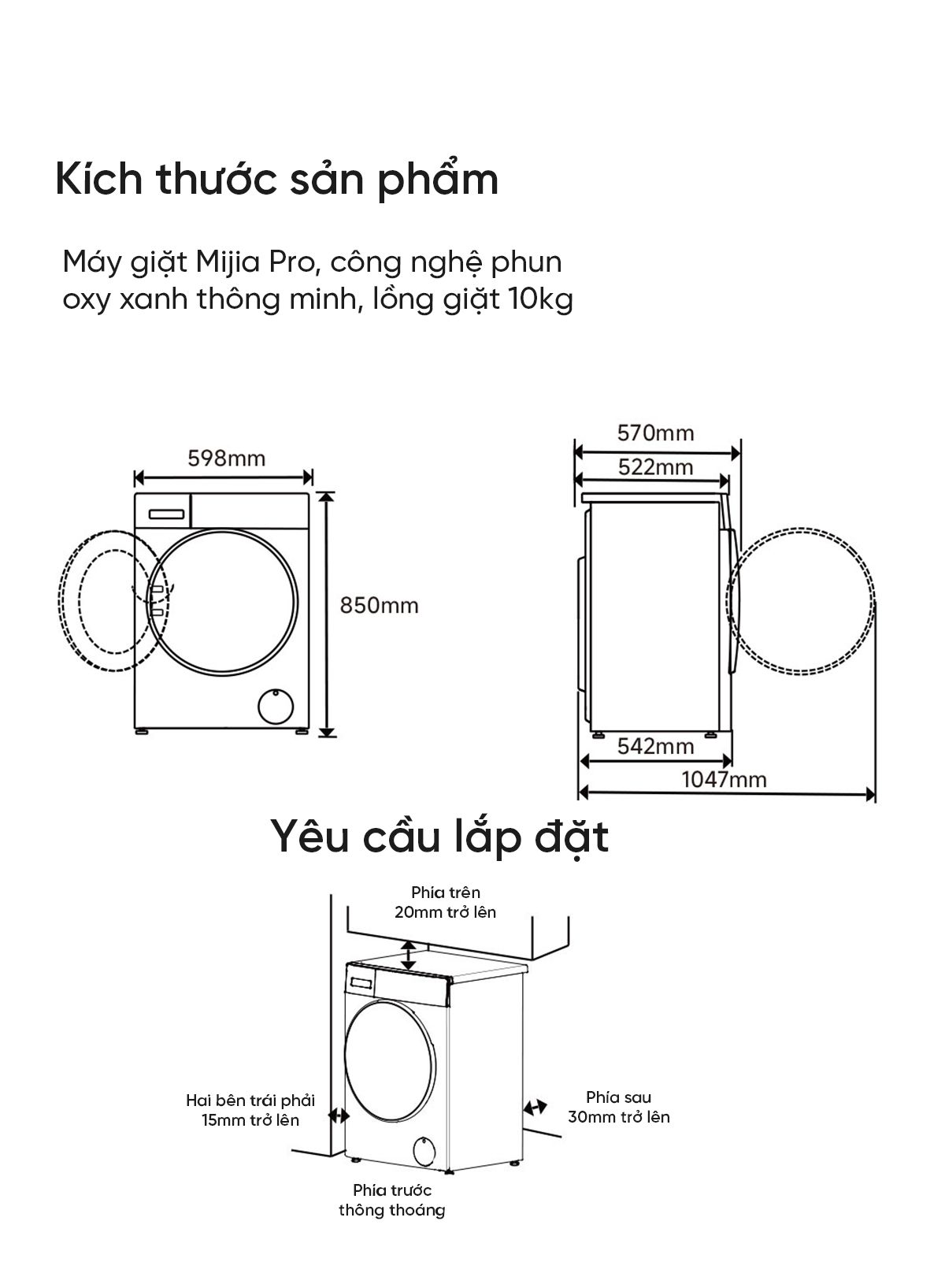 Combo máy giặt 10kg sấy 10kg Xiaomi Mijia Pro XQG100MJ109 - H100MJ105