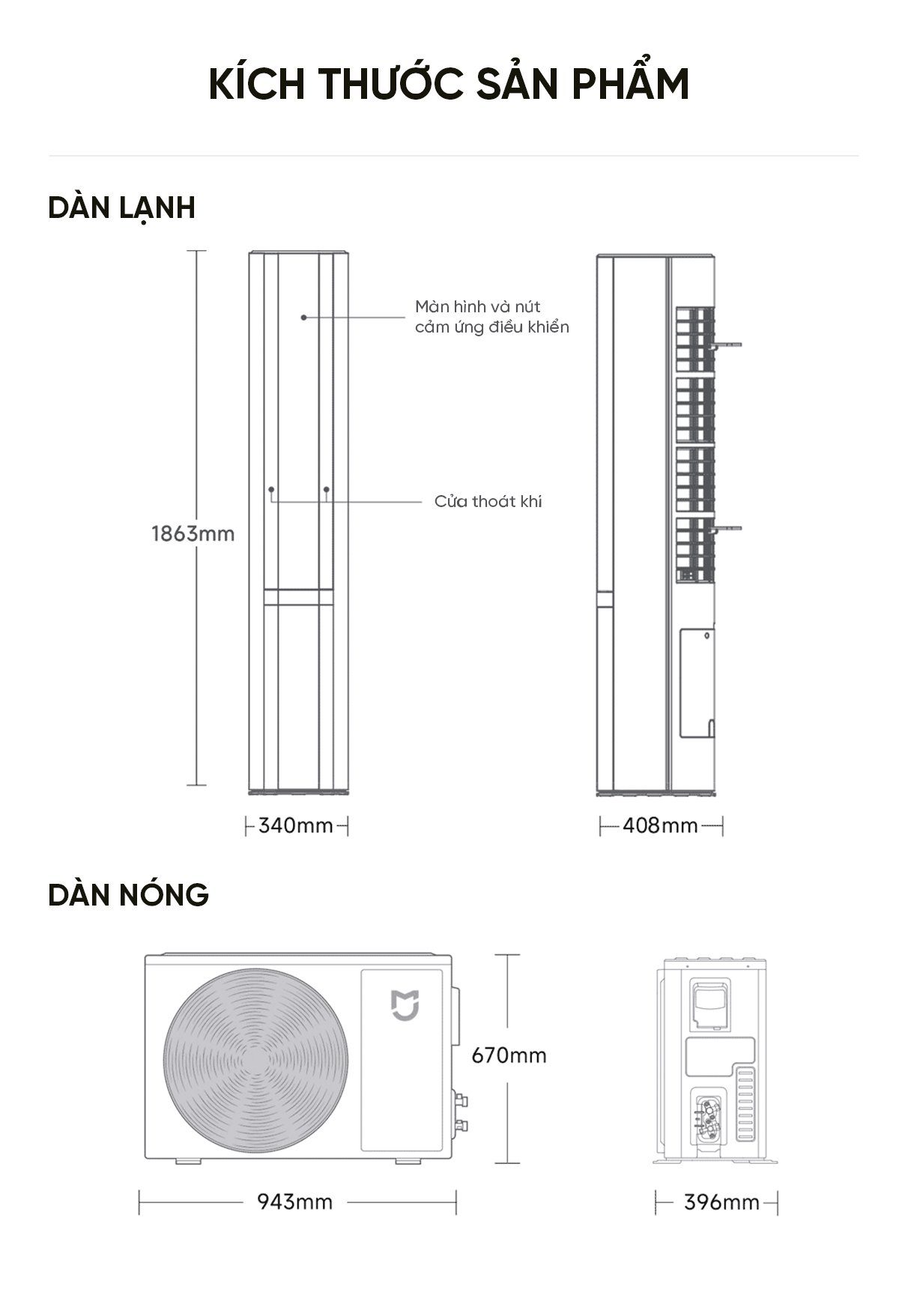 Điều hòa cây Xiaomi Mijia 27000BTU 72LW-NA11/M3A1 3HP 2 chiều