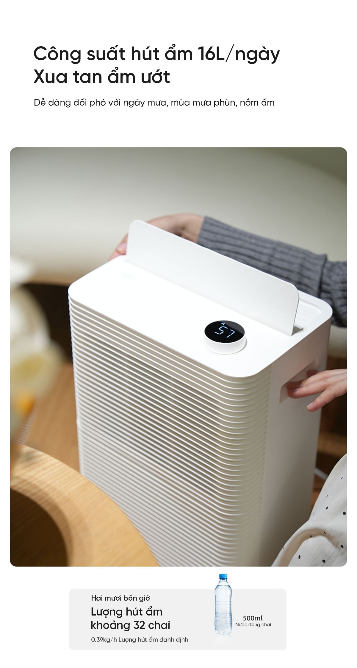 Máy Hút Ẩm Xiaomi VINO 16L Thông Minh