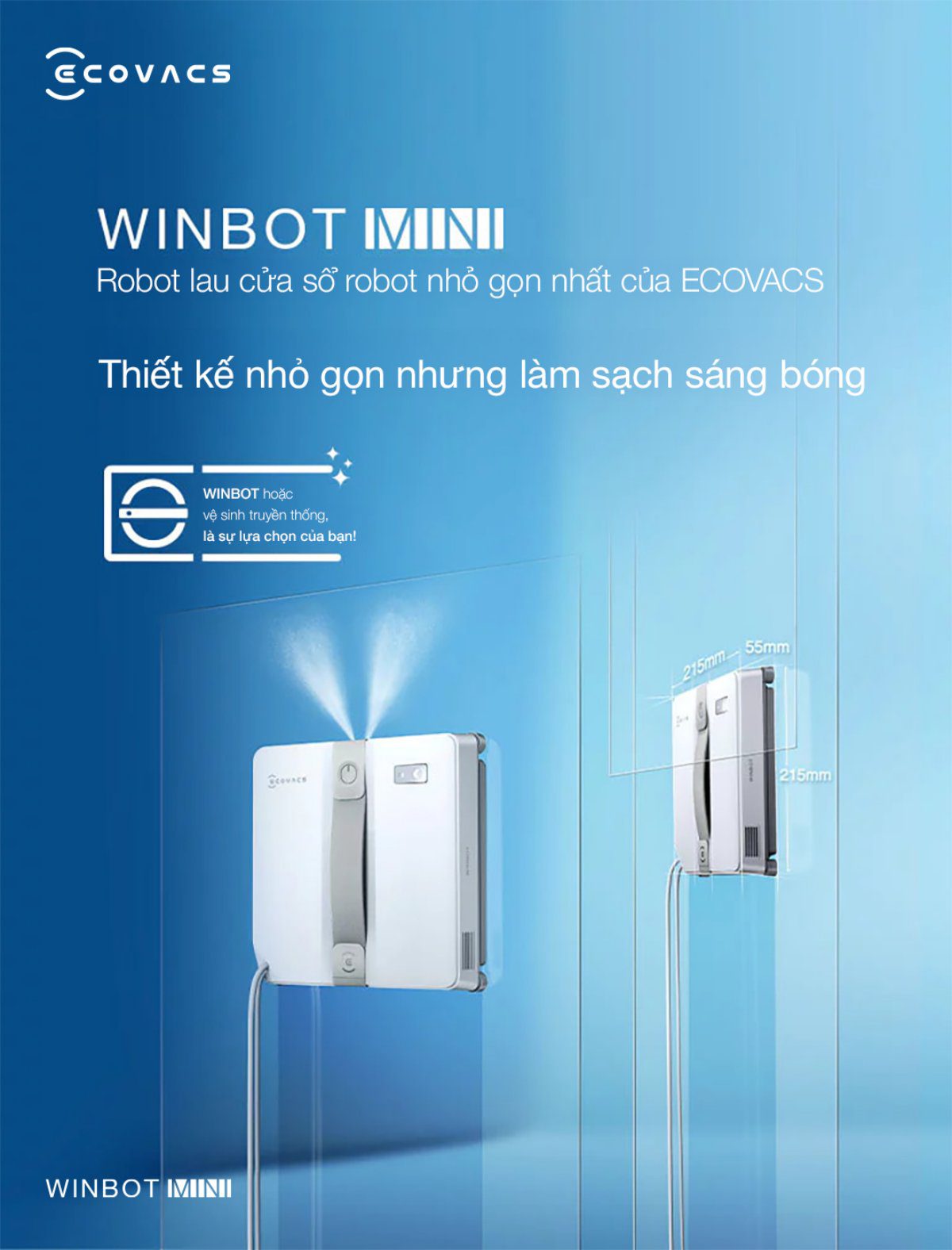 Robot lau kính Ecovacs Winbot Mini