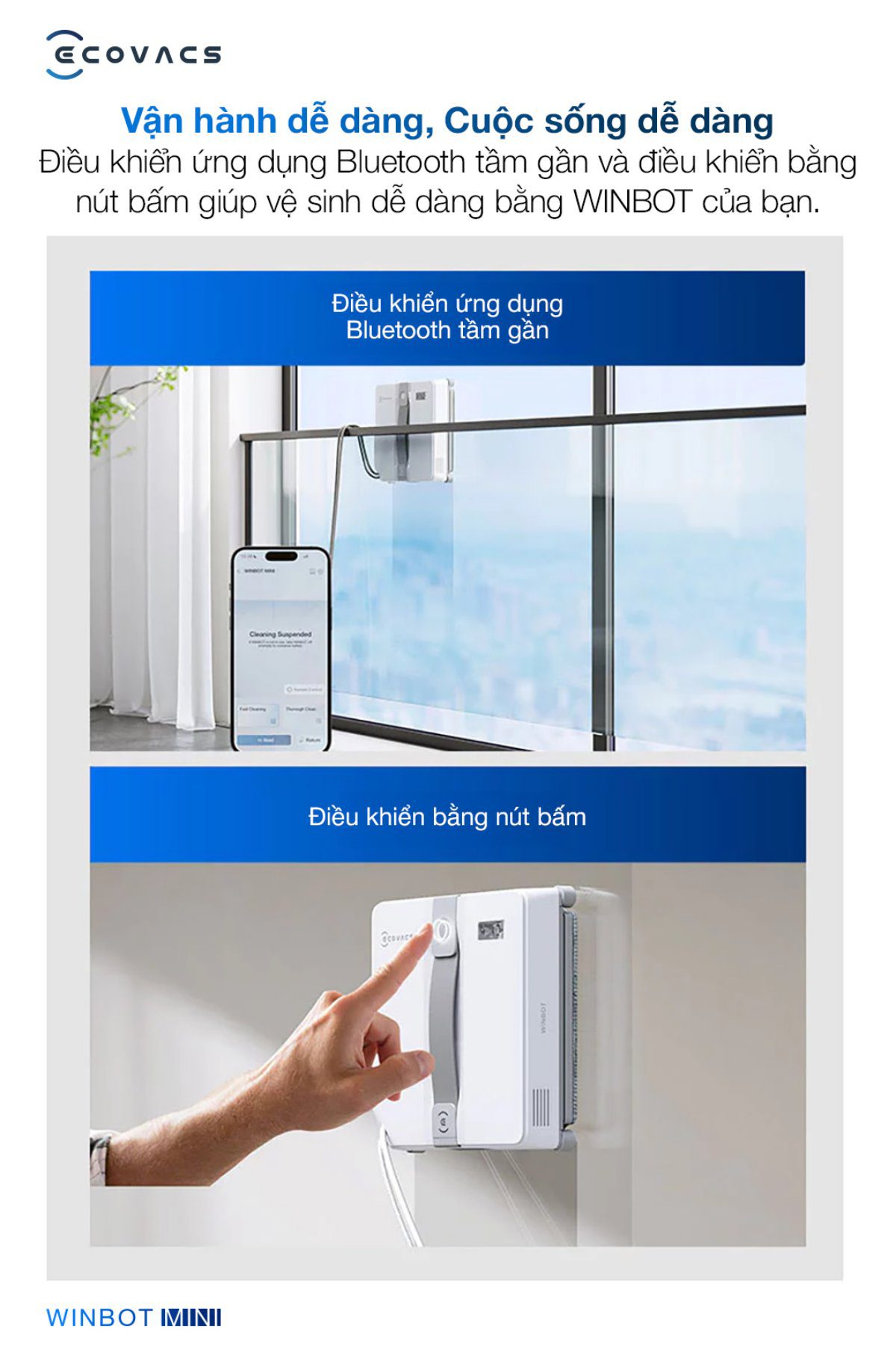 Robot lau kính Ecovacs Winbot Mini
