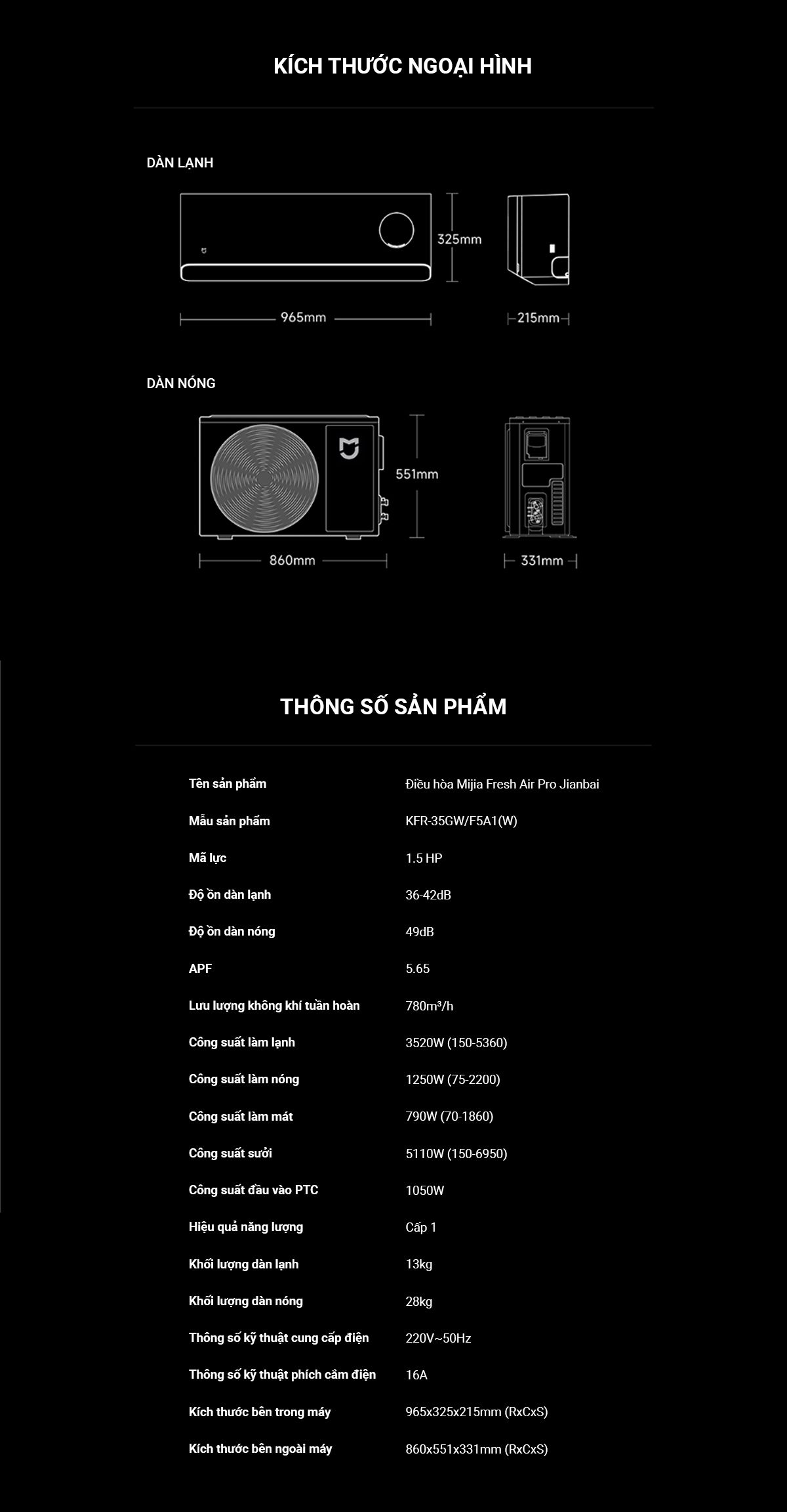 Điều hòa Xiaomi Mijia 12000BTU KFR-35GW/F5A1 Pro 1.5HP 2 chiều