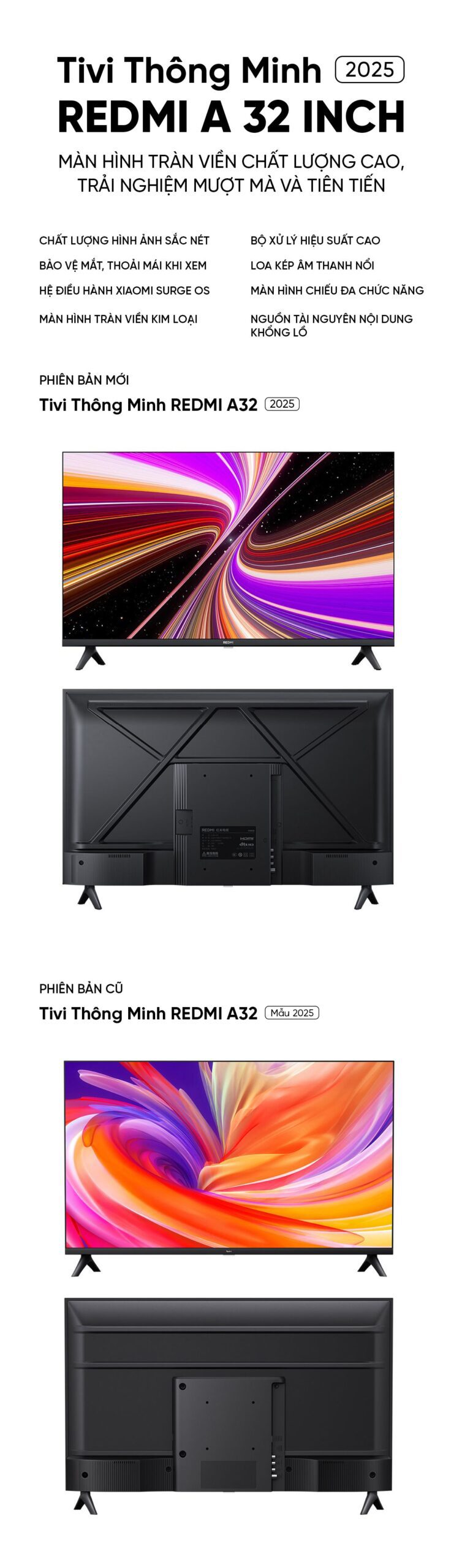 Tivi Xiaomi Redmi A32 32 Inch Bản Nội Địa