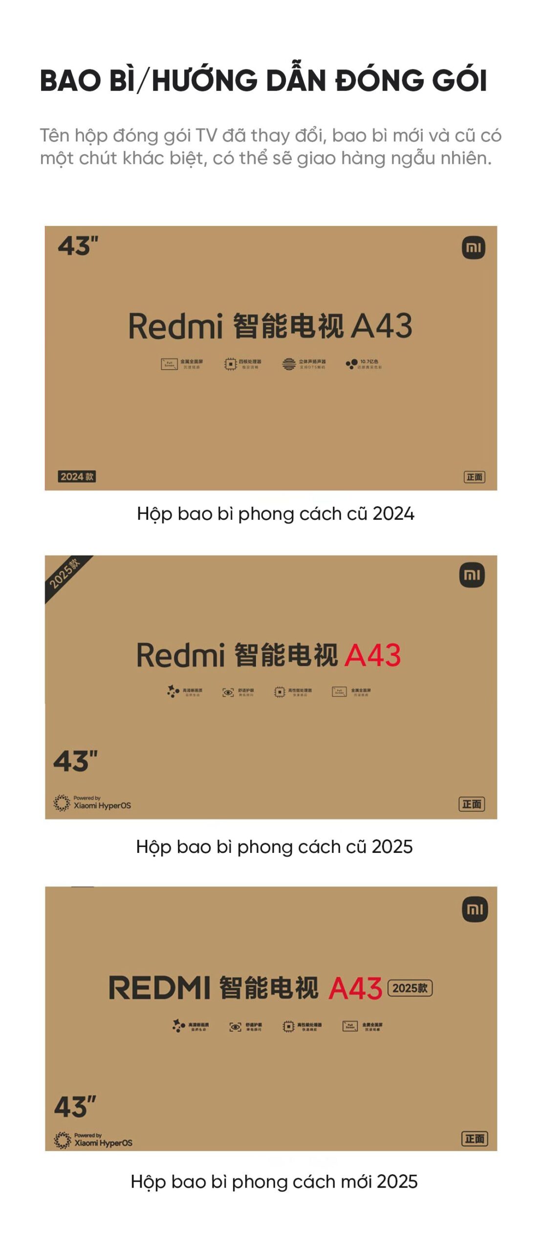 Tivi Xiaomi Redmi A43 43 Inch Nội Địa