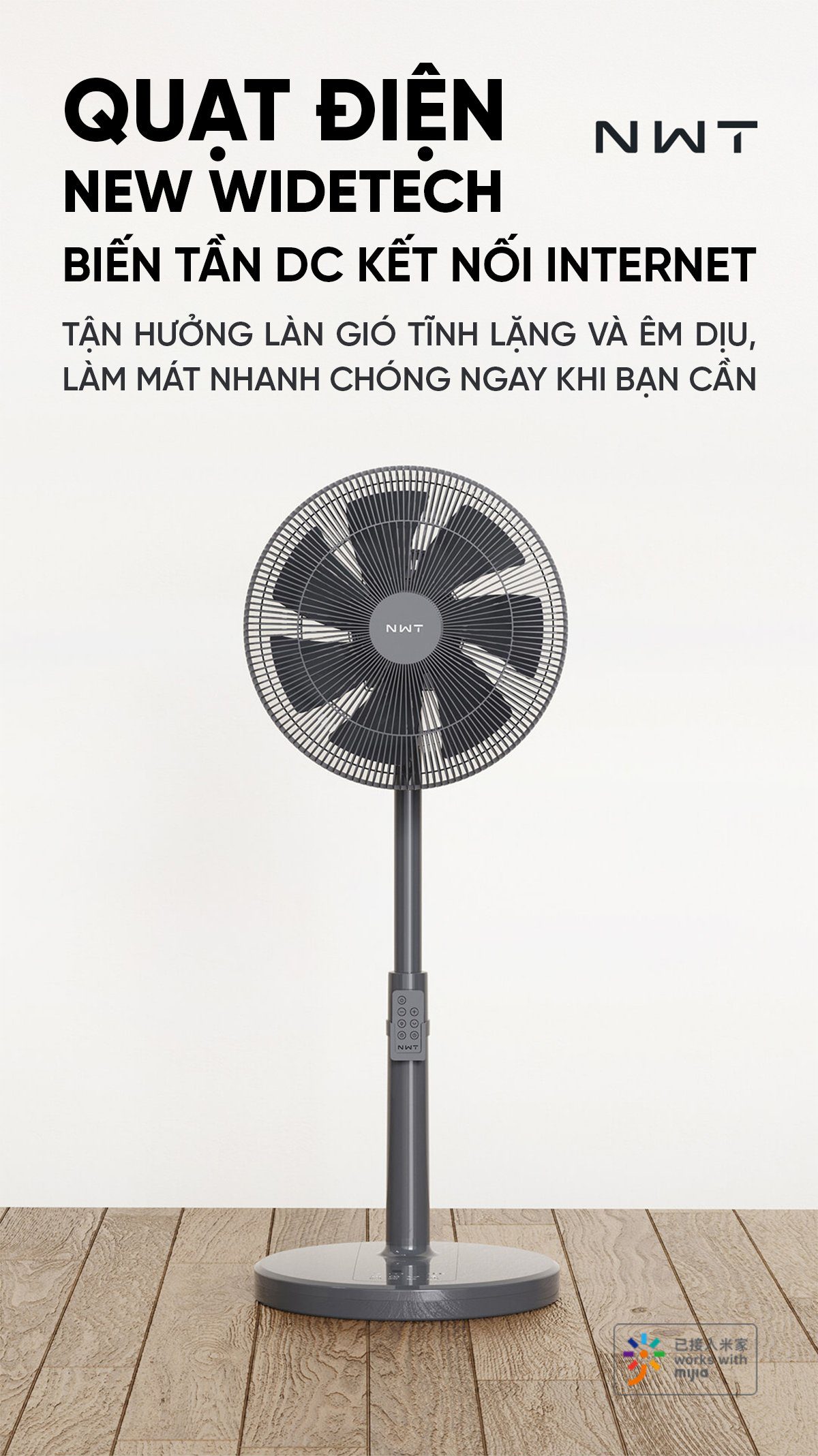 Quạt Cây Thông Minh Kết Nối App Mihome Xiaomi New Widetech