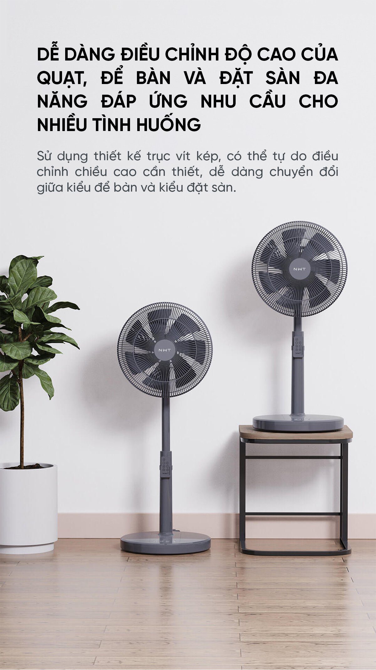 Quạt Cây Thông Minh Kết Nối App Mihome Xiaomi New Widetech