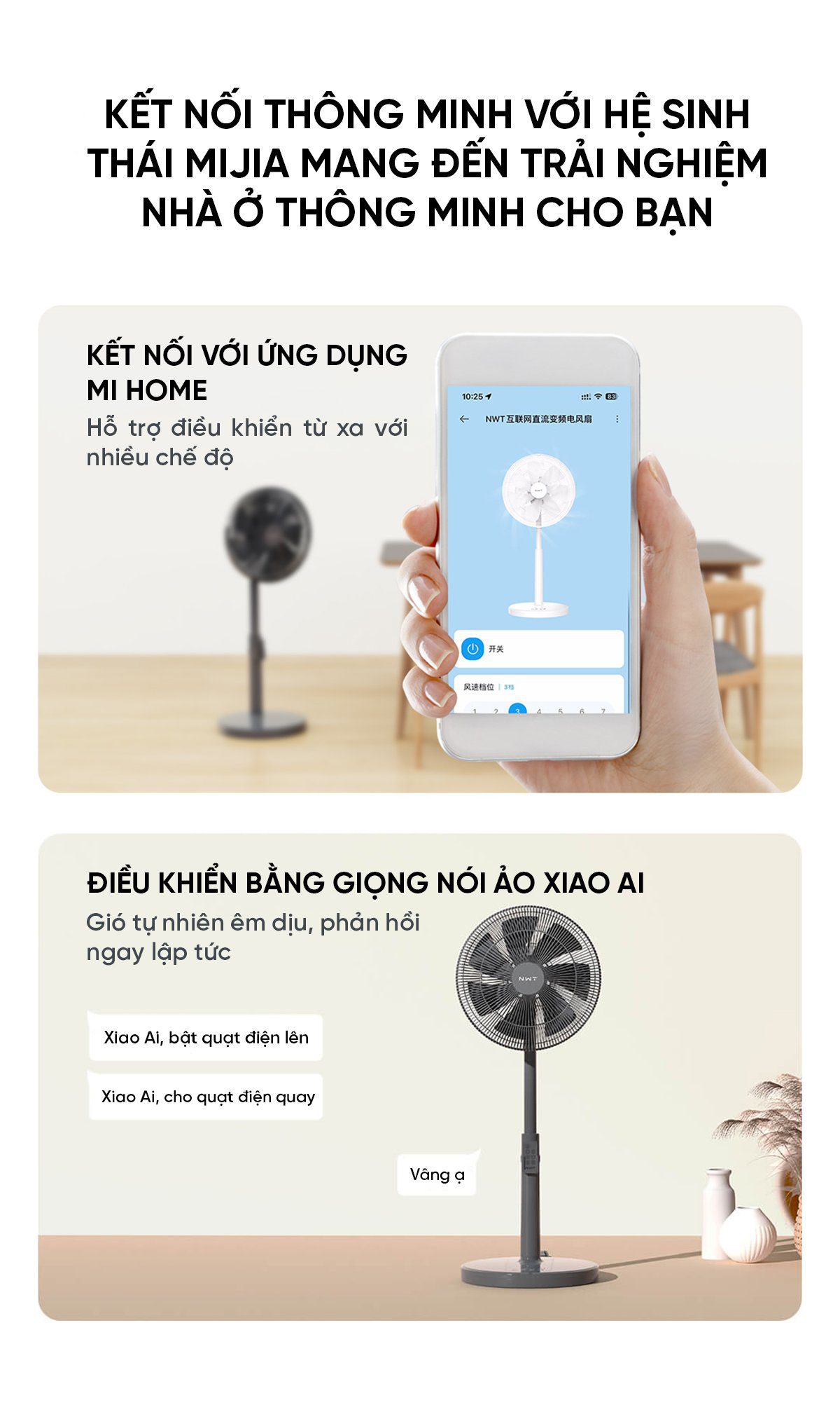 Quạt Cây Thông Minh Kết Nối App Mihome Xiaomi New Widetech