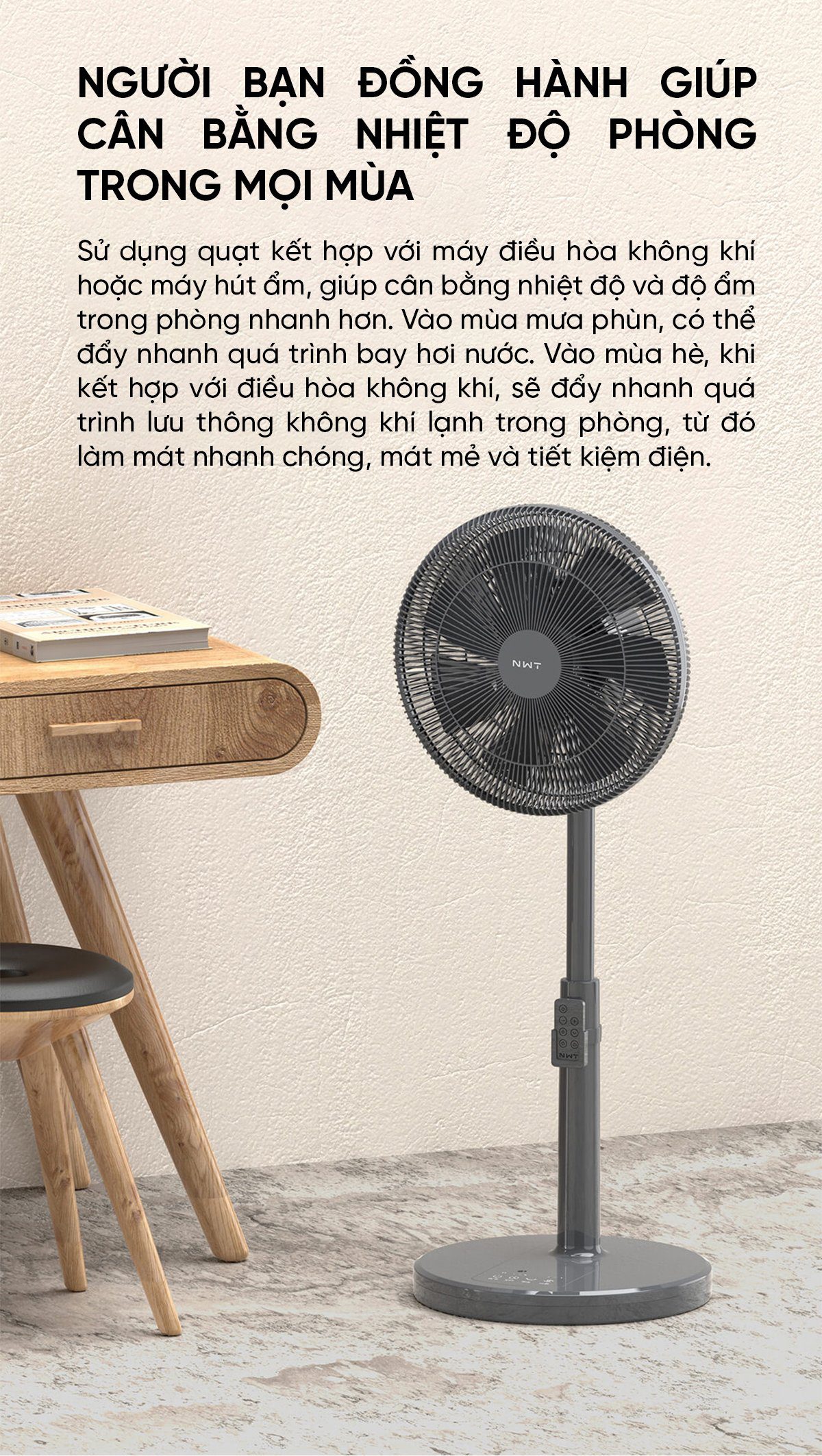 Quạt Cây Thông Minh Kết Nối App Mihome Xiaomi New Widetech