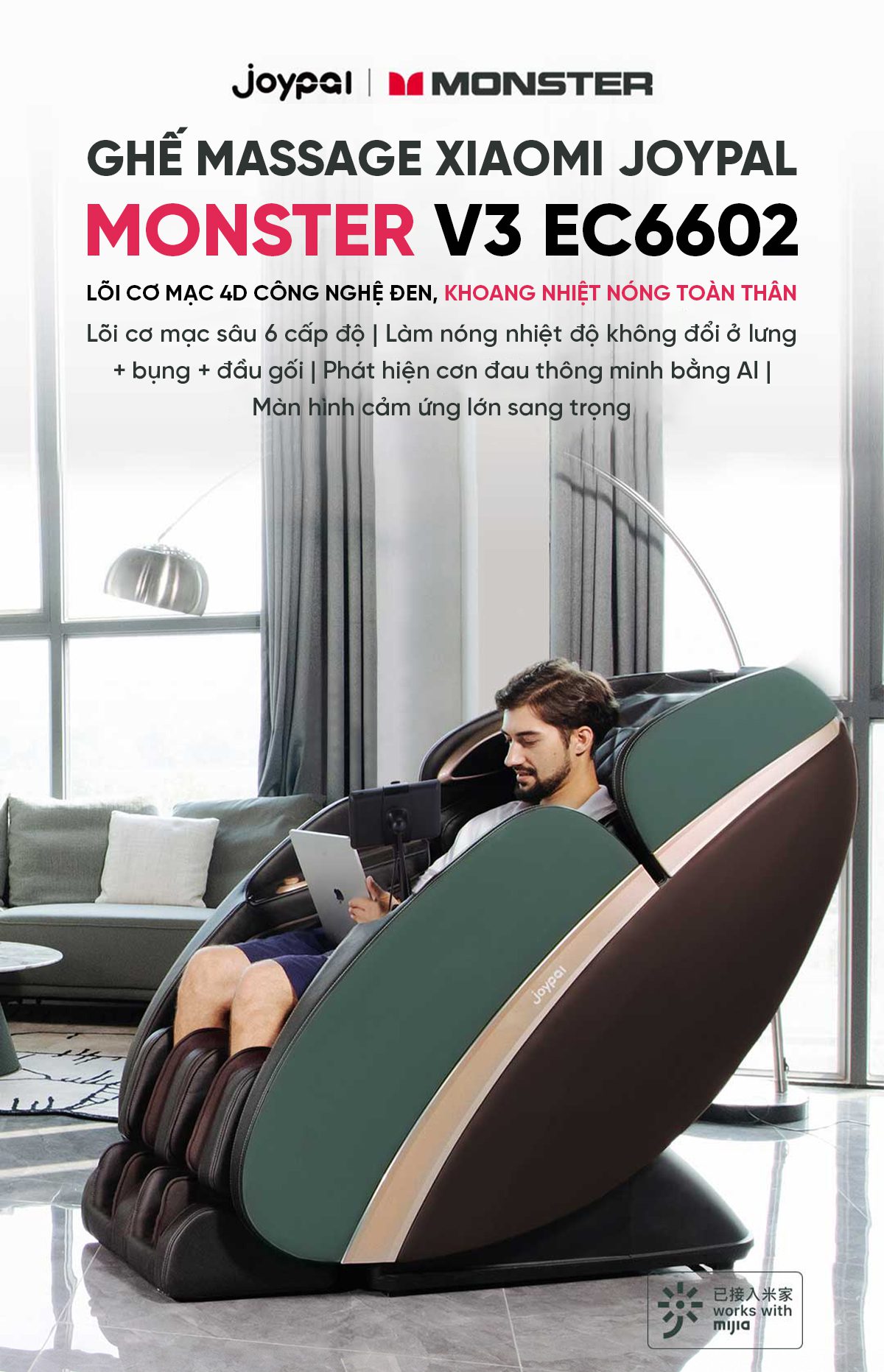 Ghế Massage Cao Cấp Xiaomi Joypal Monster V3 EC6602