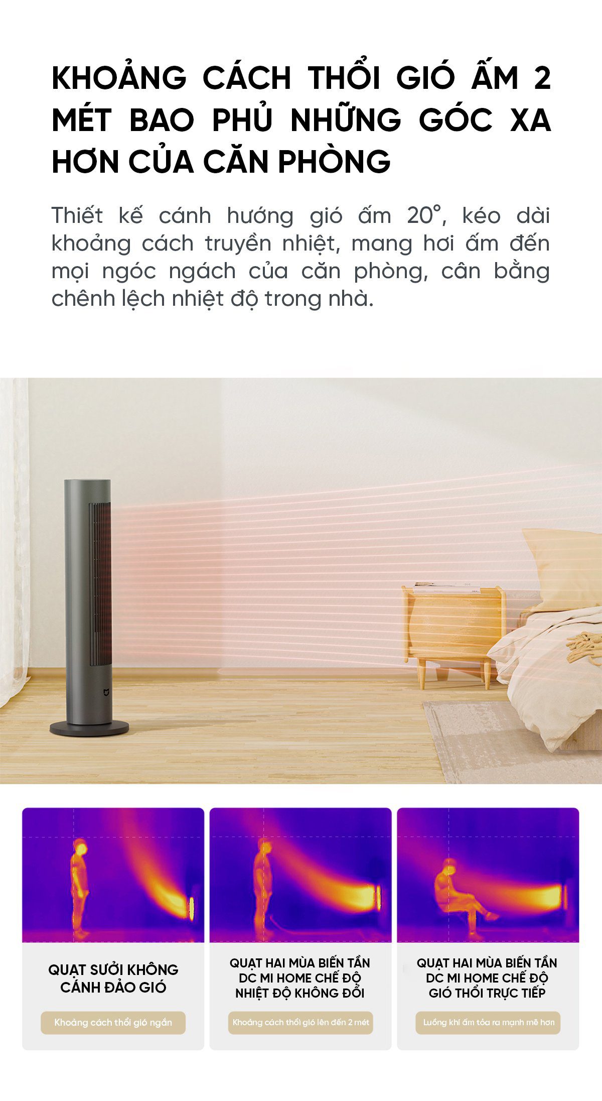 Quạt Tháp Xiaomi Mijia DC Inverter Không Cánh 2 Chiều BPLNS01DM