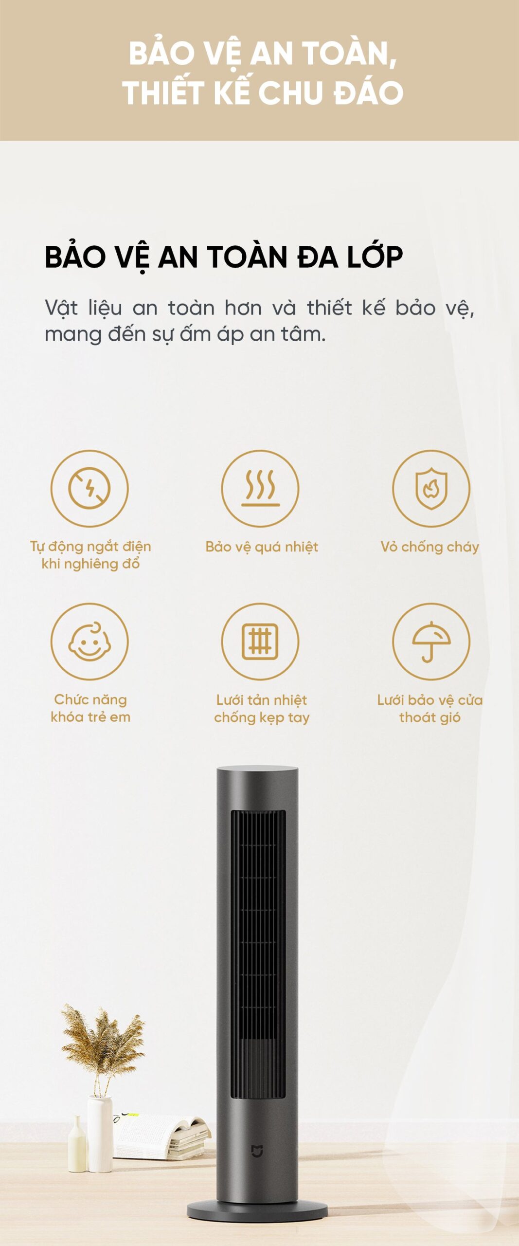 Quạt Tháp Xiaomi Mijia DC Inverter Không Cánh 2 Chiều BPLNS01DM