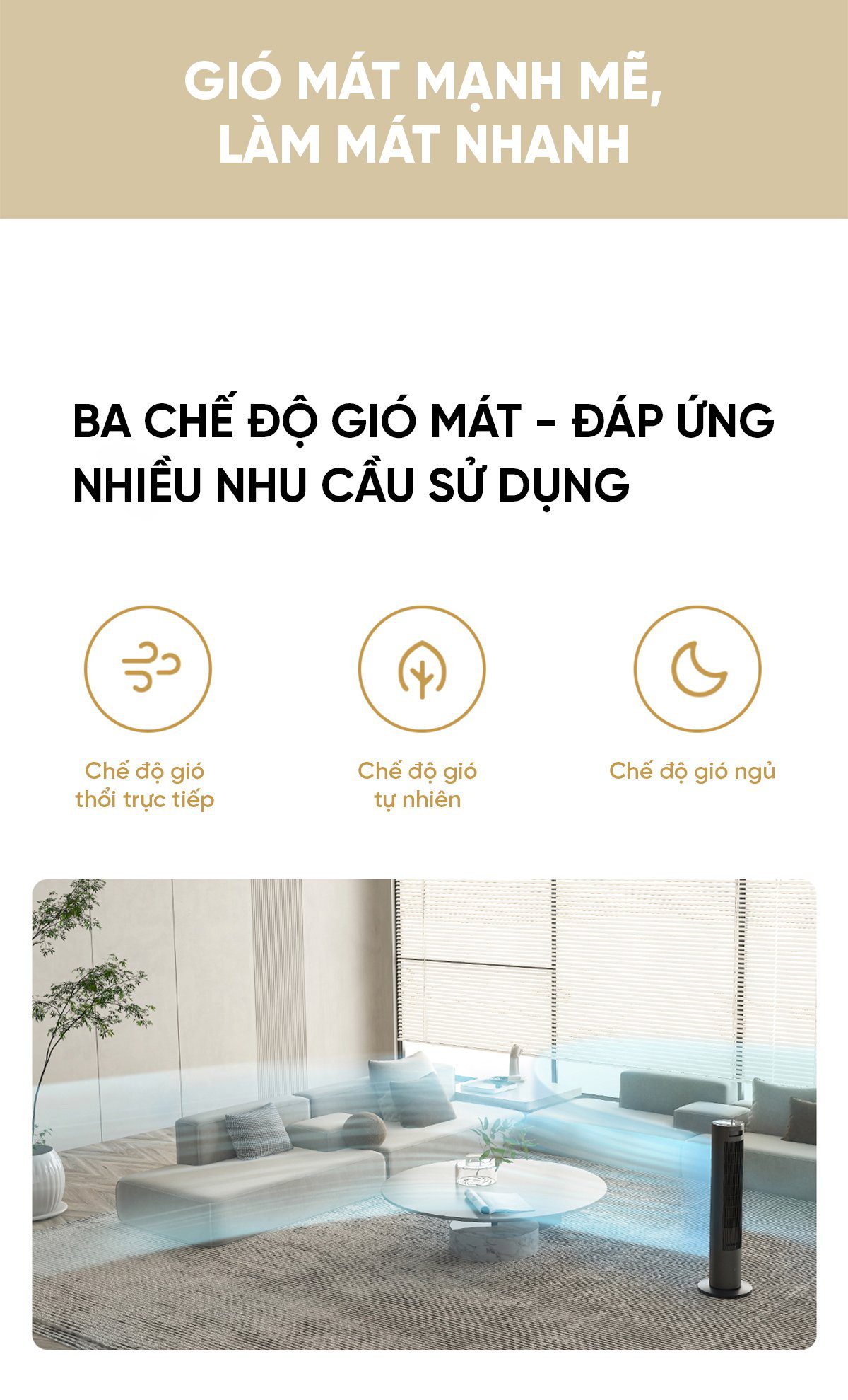 Quạt Tháp Xiaomi Mijia DC Inverter Không Cánh 2 Chiều BPLNS01DM