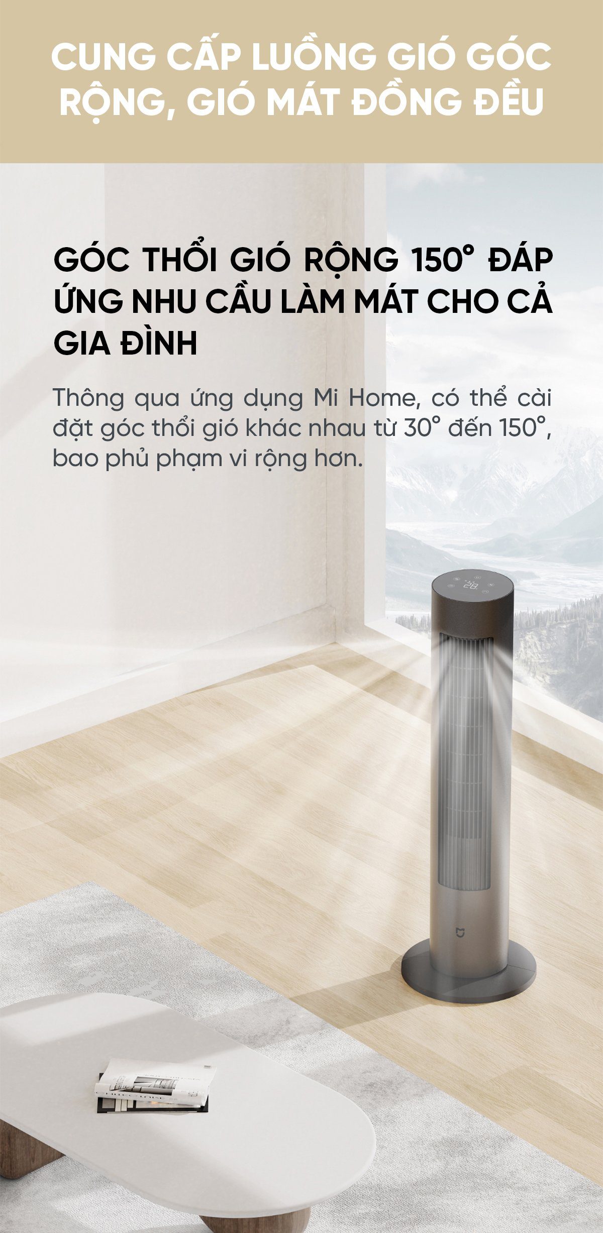 Quạt Tháp Xiaomi Mijia DC Inverter Không Cánh 2 Chiều BPLNS01DM