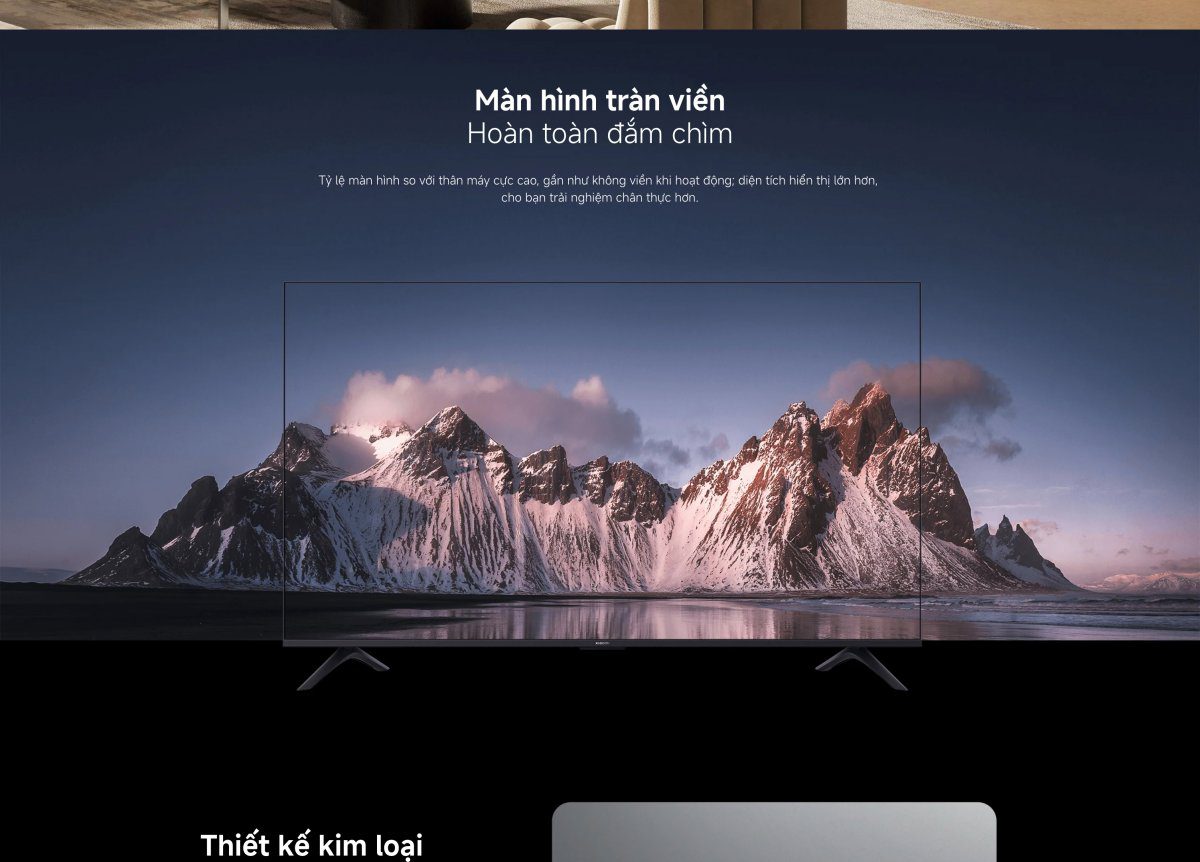 Tivi Xiaomi A 65 Inch – 2026 Bản Quốc Tế – 4K/60Hz – 2GB/8GB
