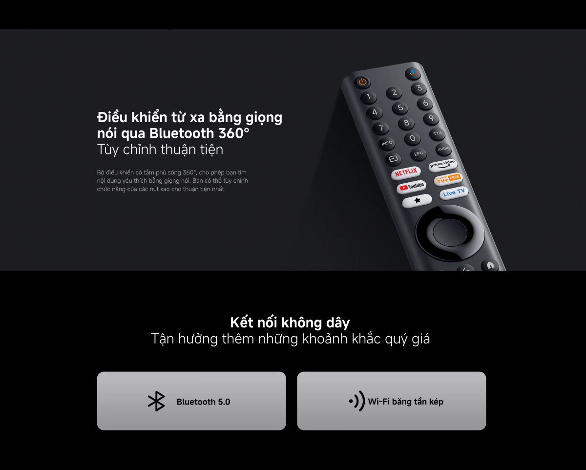 Tivi Xiaomi A Pro 65 Inch – 2026 Bản Quốc Tế – QLED 4K/60Hz – 2GB/8GB