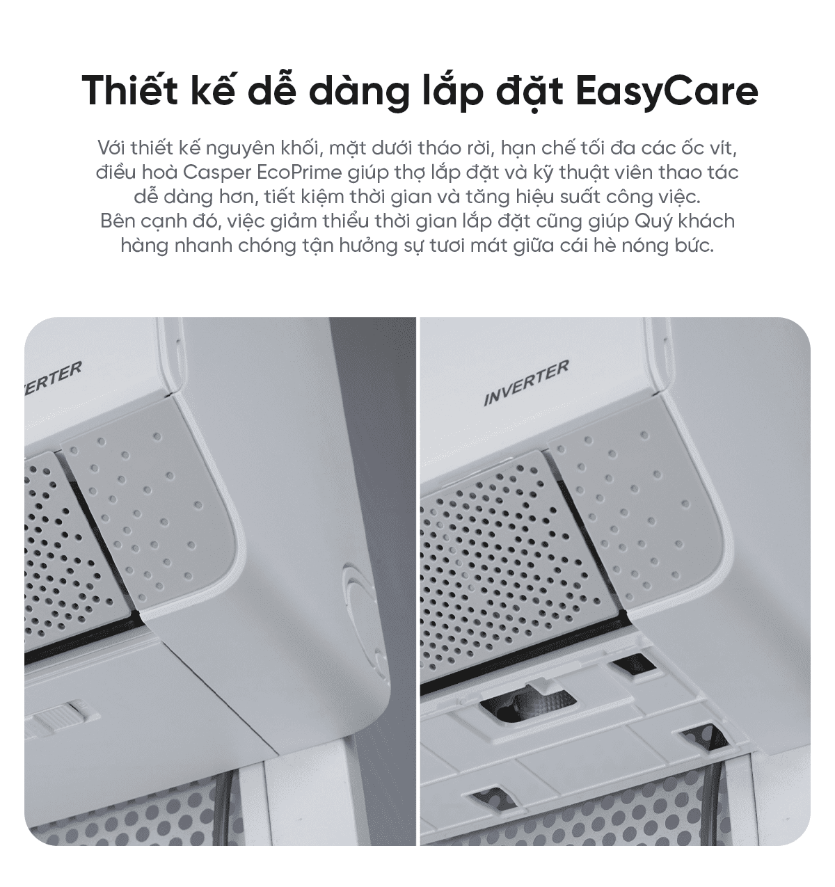Điều hòa Casper EcoPrime Inverter 12000 BTU 1 chiều 1.5HP QC-12IS36