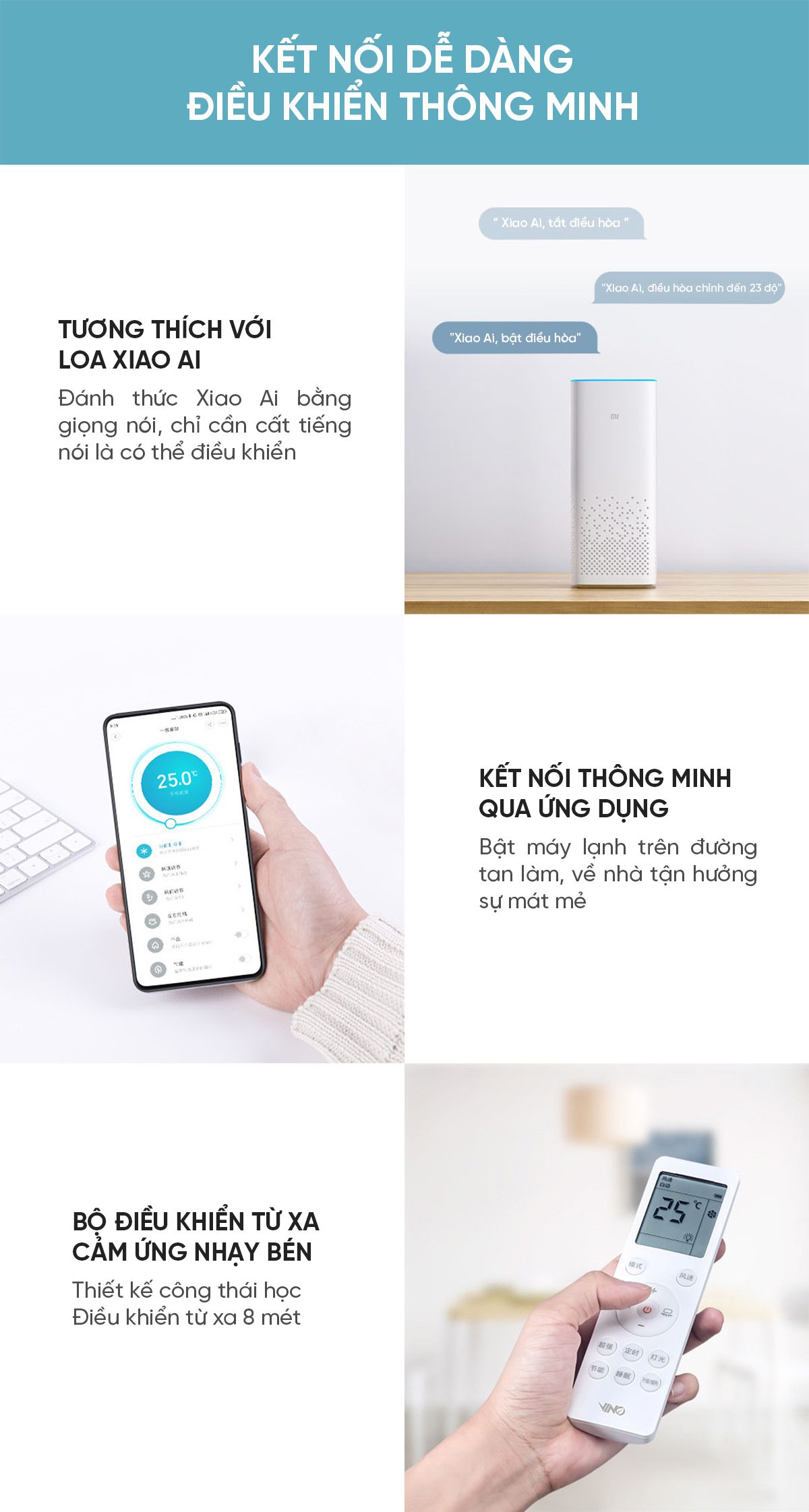 Điều Hoà Xiaomi Vino 12000 BTU 1 Chiều Làm Lạnh KF - 35W/V31ZA - 3 App Mihome