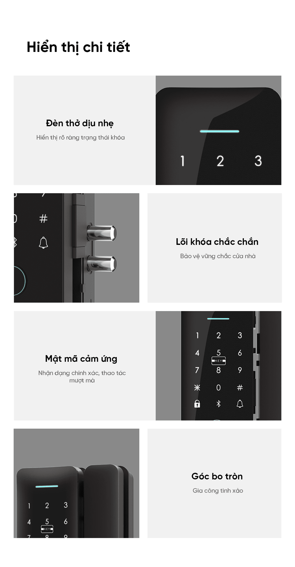 Khóa vân tây cửa kính thông minh Xiaomi Kawaii CB2207