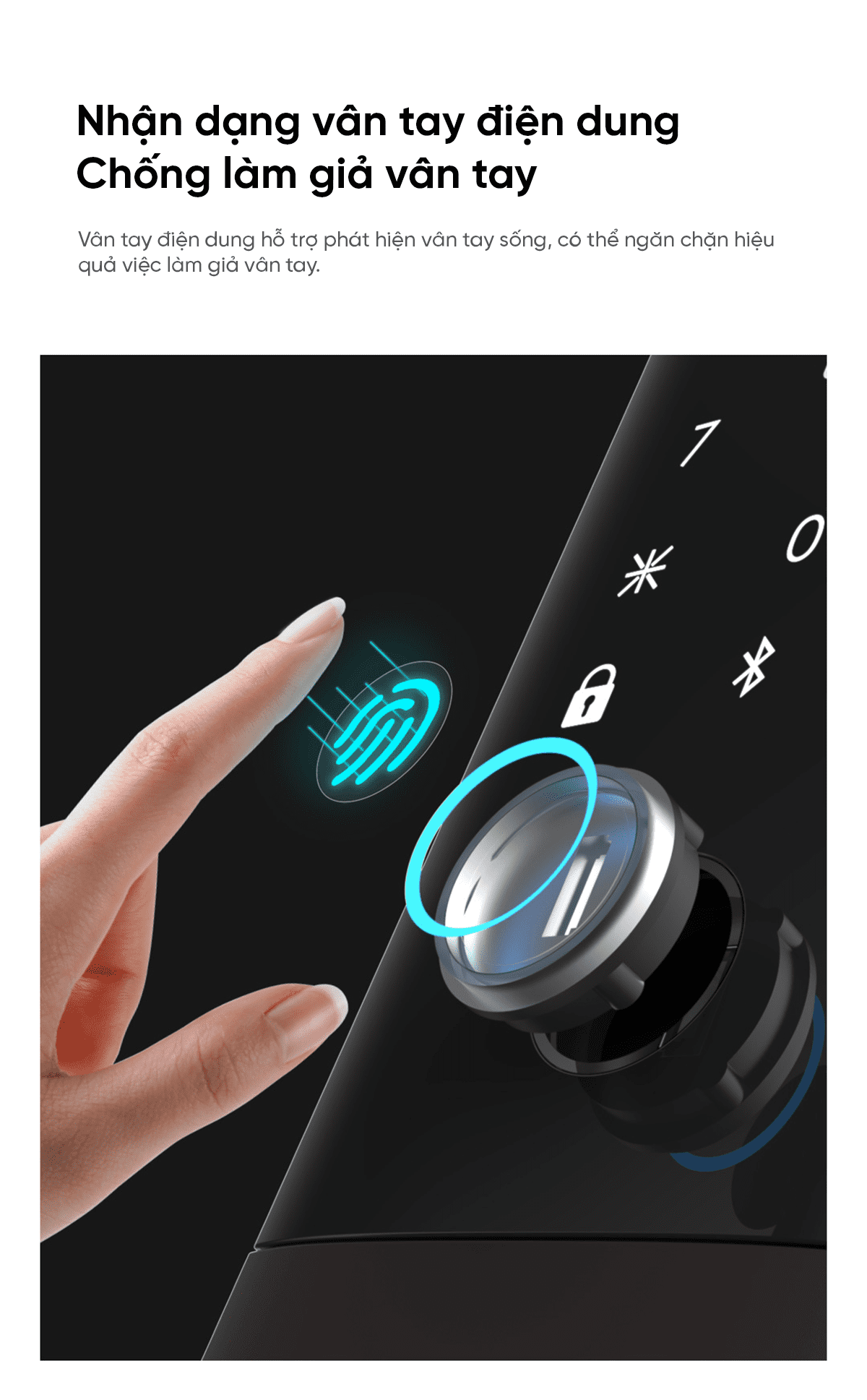 Khóa vân tây cửa kính thông minh Xiaomi Kawaii CB2207