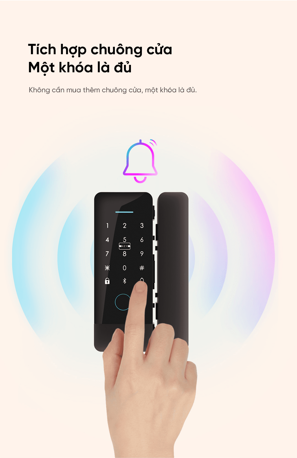 Khóa vân tây cửa kính thông minh Xiaomi Kawaii CB2207