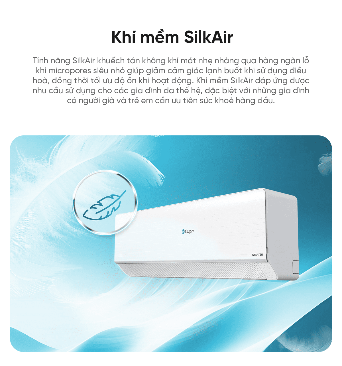 Điều hòa Casper EcoPrime Inverter 12000 BTU 1 chiều 1.5HP QC-12IS36