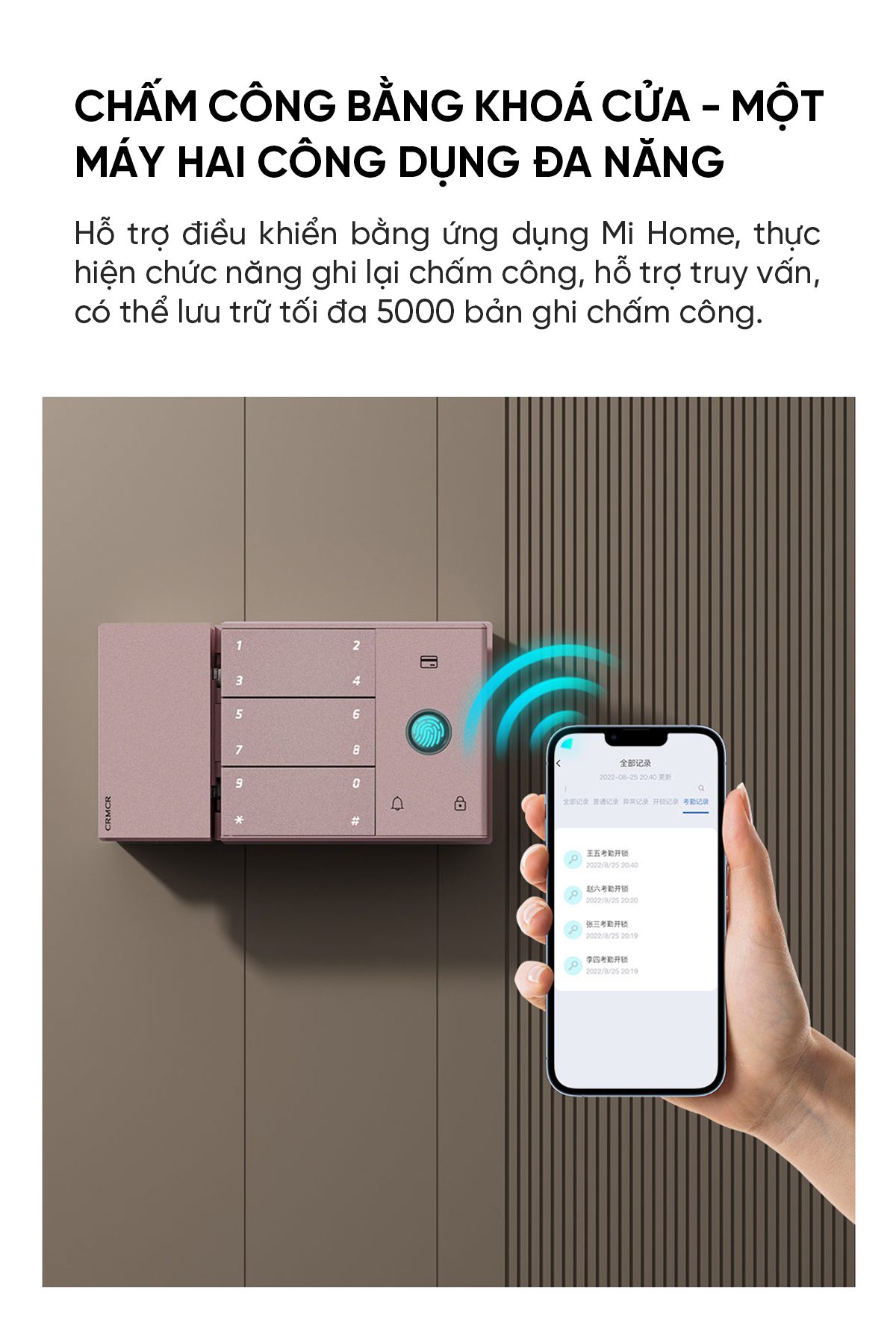 Khóa vân tay cửa kính thông minh Pro Xiaomi CRMCR