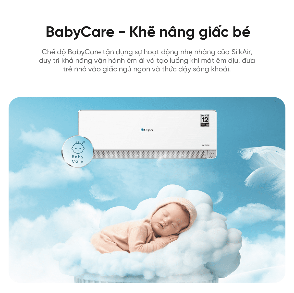 Điều hòa Casper EcoPrime Inverter 12000 BTU 1 chiều 1.5HP QC-12IS36