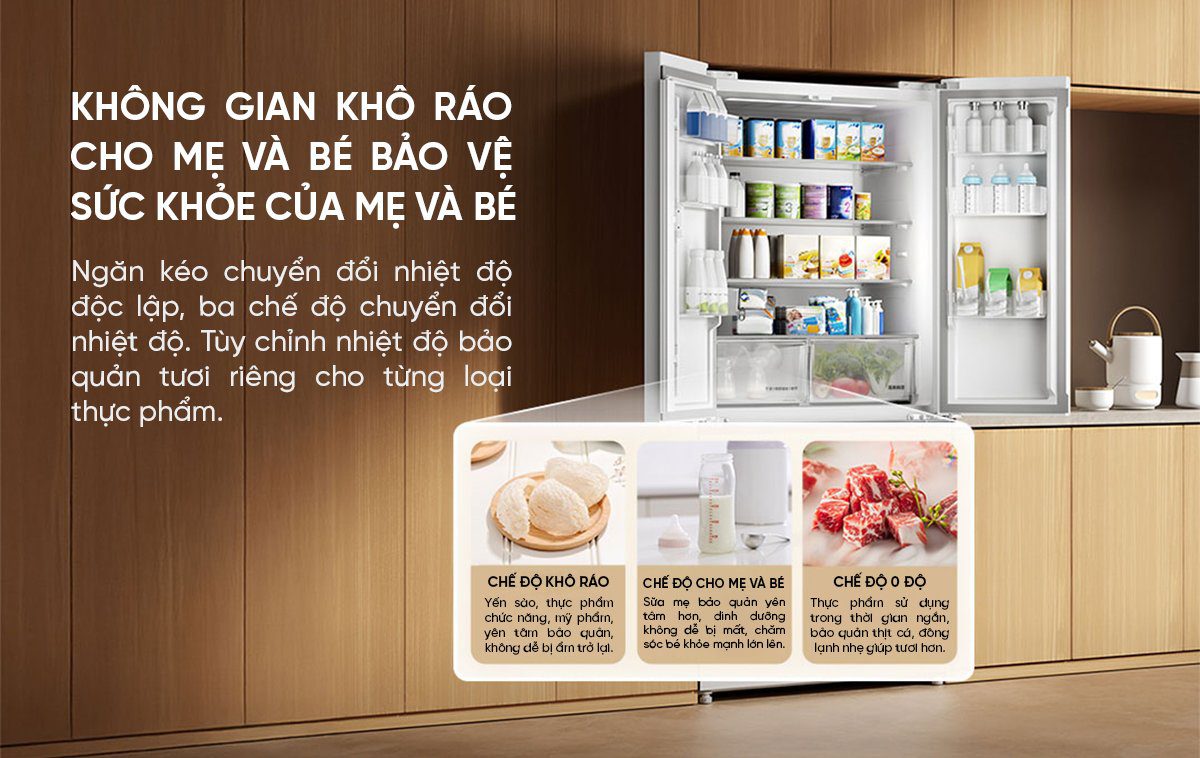 Tủ lạnh Xiaomi Mijia 508L kiểu Pháp Màu Trắng