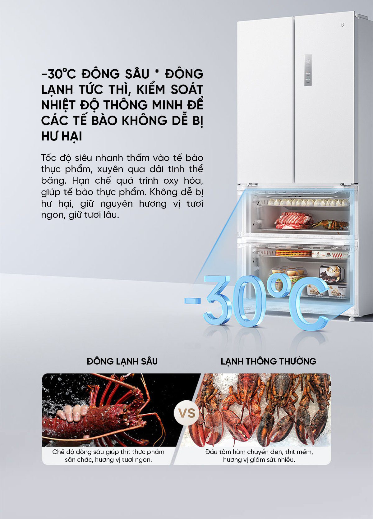 Tủ lạnh Xiaomi Mijia 508L kiểu Pháp Màu Trắng